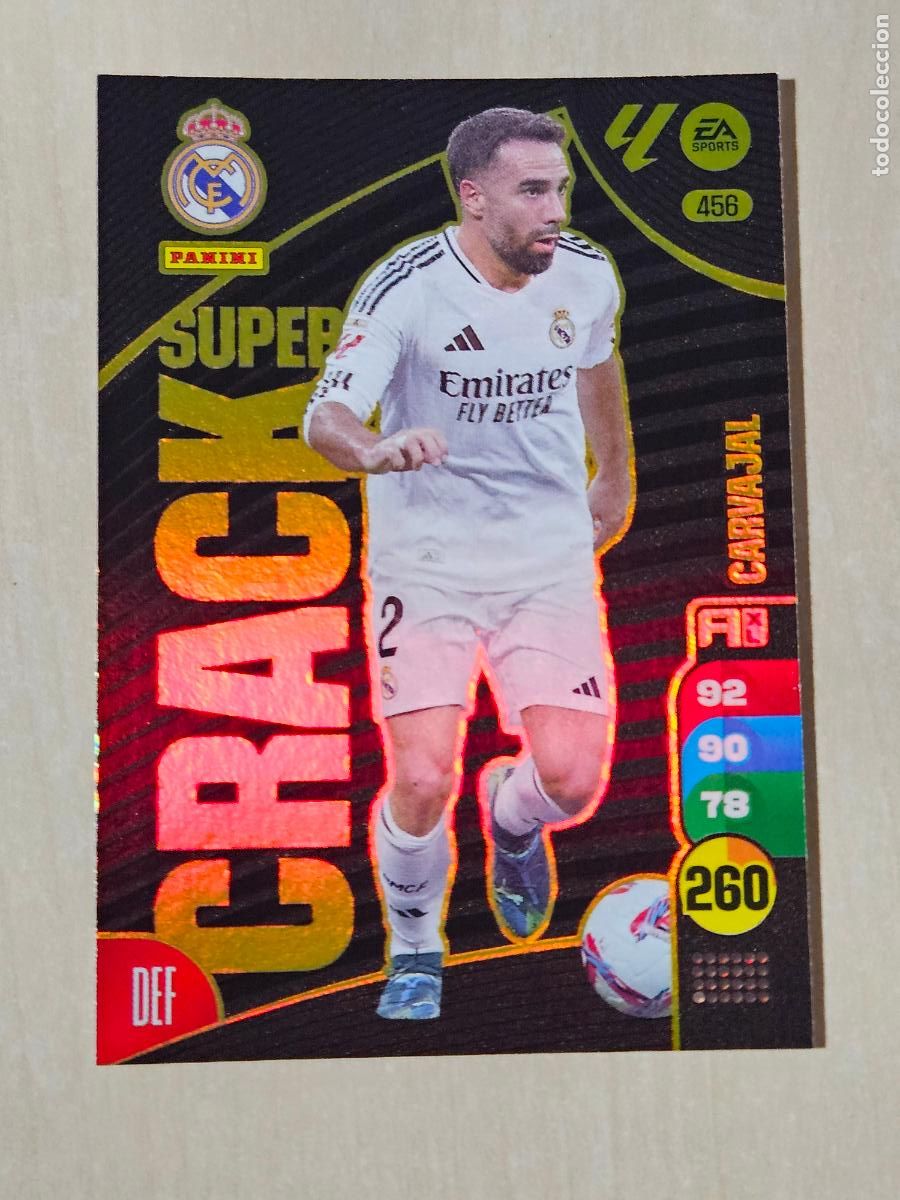 Cromos de f&uacute;tbol: FICHA N&ordm; 456 CARVAJAL - ADRENALYN 24 25 - PANINI 2024 - 25 - CROMO - SUPER CRACK
