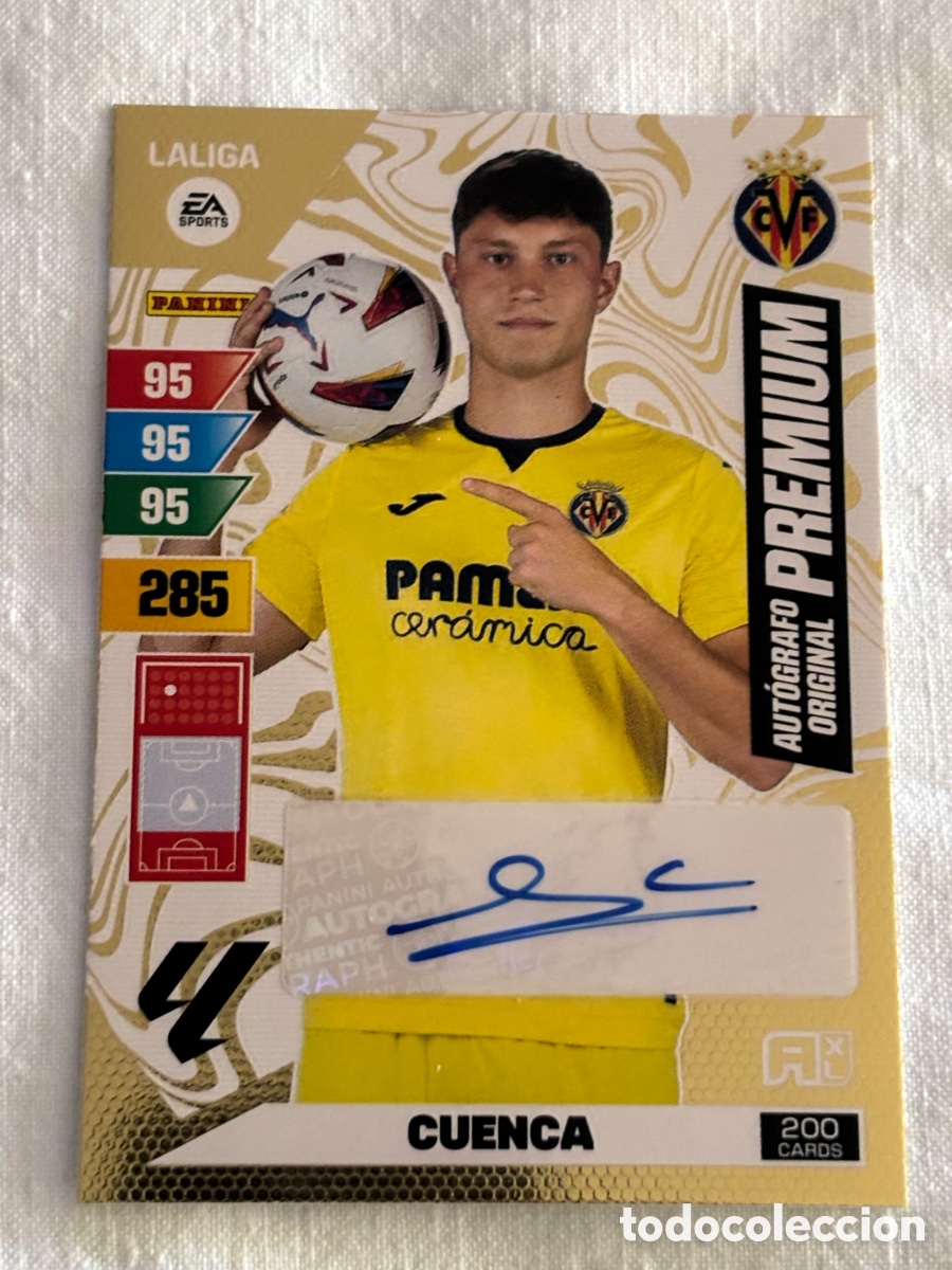 Fu&szlig;ball-Sticker: PANINI ADRENALYN 2023-2024 JORGE CUENCA AO AUTOGRAFO ORIGINAL PREMIUM 23-24 VILLARREAL