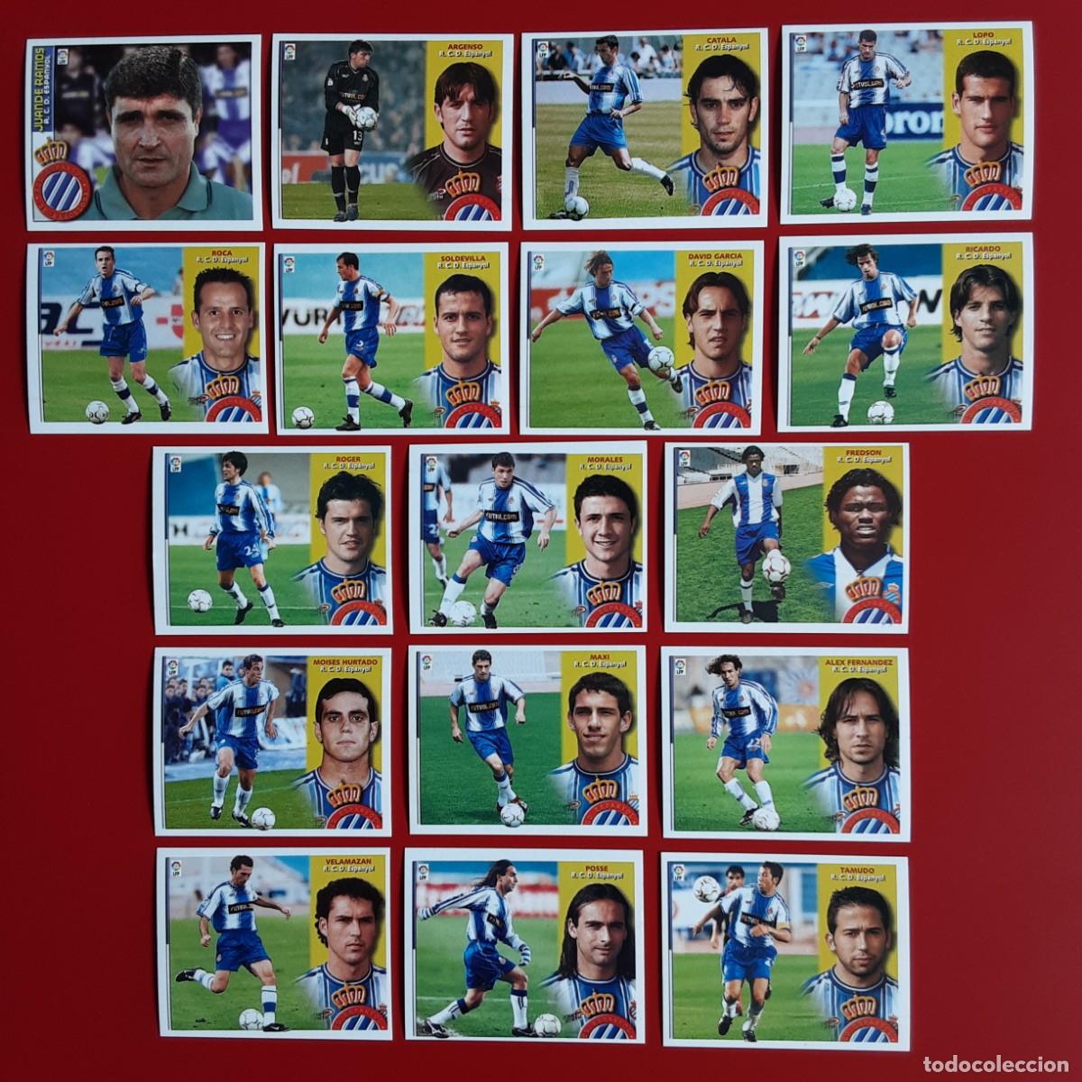 Cromos de F&uacute;tbol: EQUIPO COMPLETO BASICO ESPANYOL LIGA 2002 2003 02 03 EDICIONES ESTE-SIN PEGAR