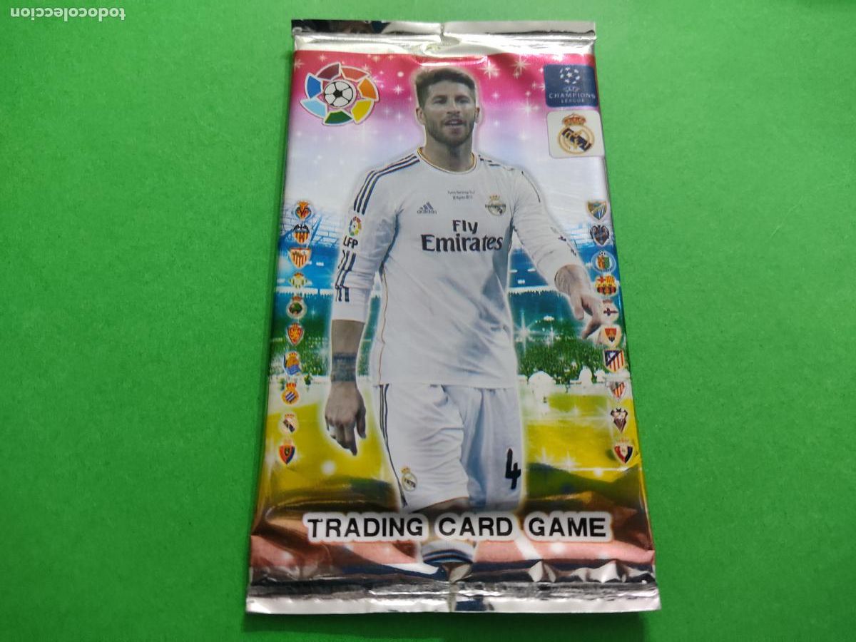 Cromos de F&uacute;tbol: SOBRE DE CROMOS DE F&Uacute;TBOL SIN ABRIR DE REAL MADRID C.F. PORTADA SERGIO RAMOS EDITADO EN CHINA