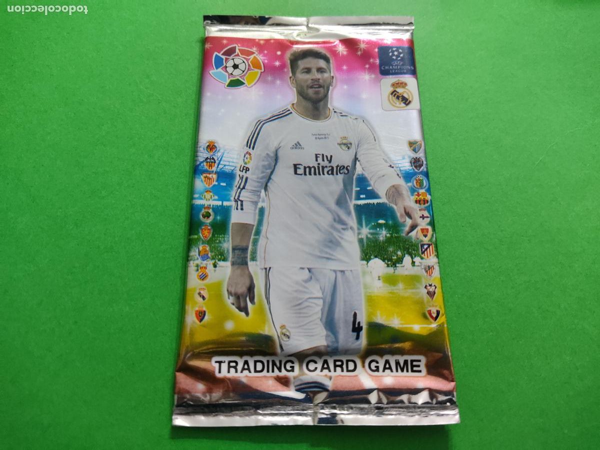 Cromos de F&uacute;tbol: SOBRE DE CROMOS DE F&Uacute;TBOL SIN ABRIR DE REAL MADRID C.F. PORTADA SERGIO RAMOS EDITADO EN CHINA