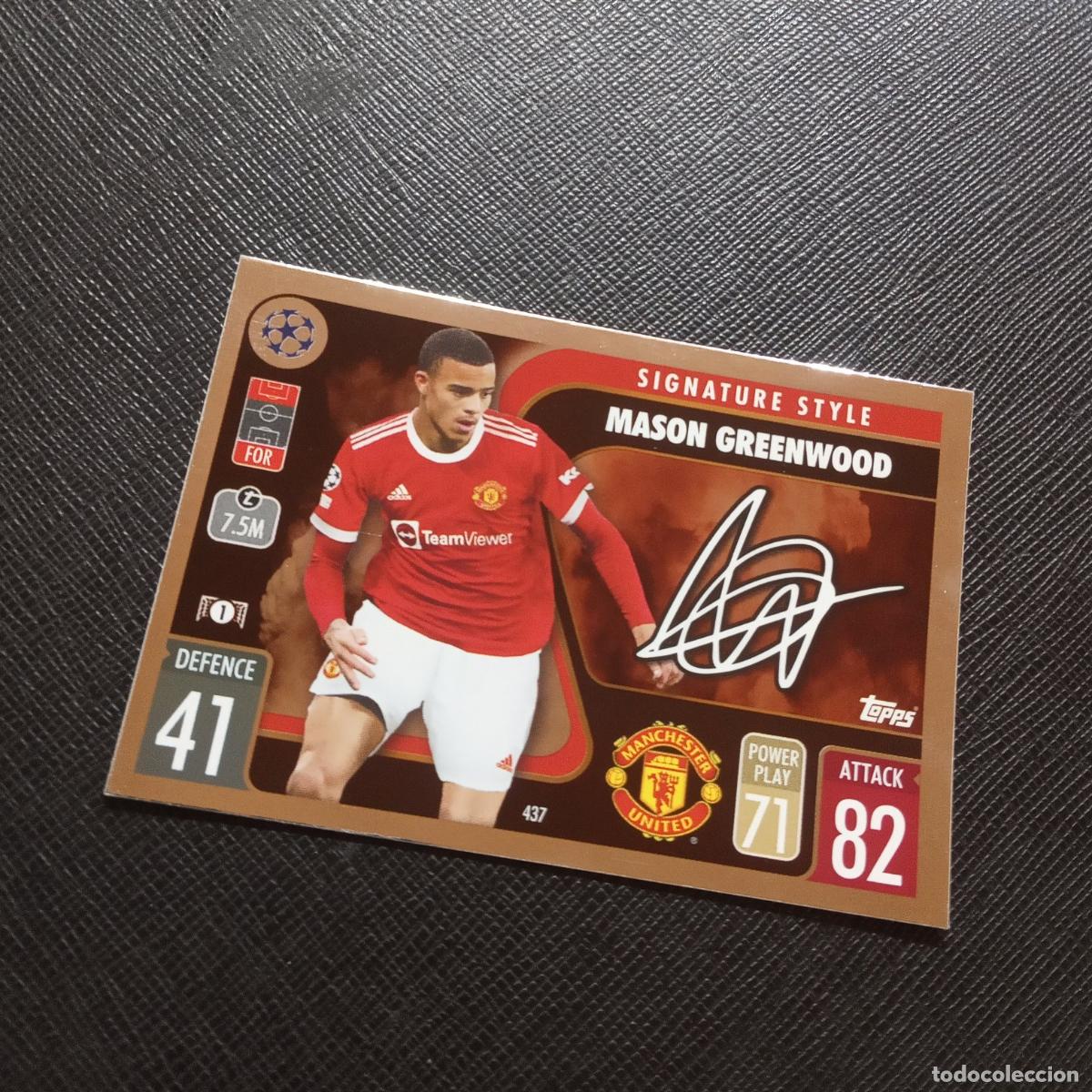 Fu&szlig;ball-Sticker: 437 GREENWOOD MANCHESTER UNITED TOPPS MATCH ATTAX 2021 2022 FUTBOL 21 22 - A127 PG469 B