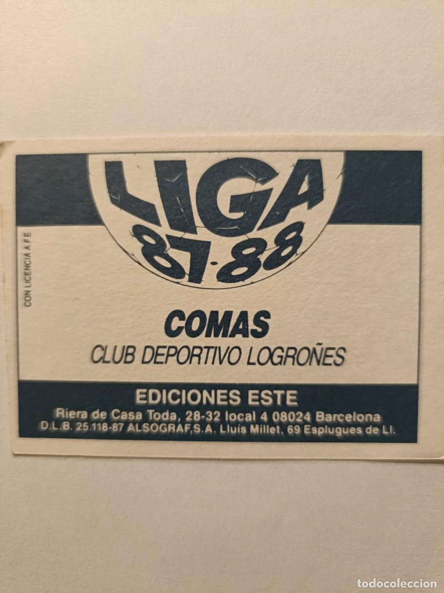 Cromos de f&uacute;tbol: COMAS C.D. LOGRO&Ntilde;ES LIGA 87/88 ESTE - Foto 2