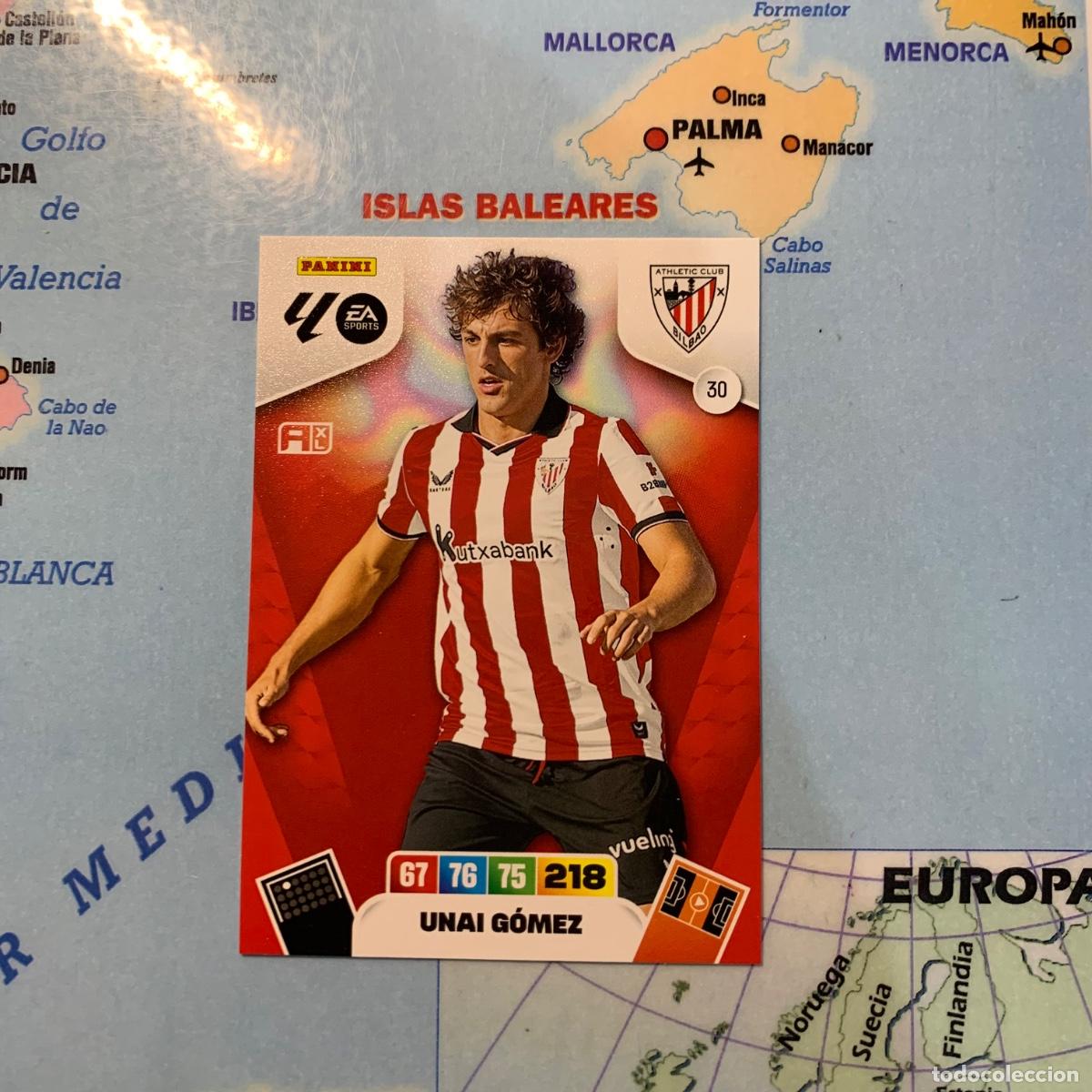 Cromos de F&uacute;tbol: Unai Gomez n&uacute;mero 30 del Athletic de Bilbao cromo adrenalyn XL 25-26 2025-2026