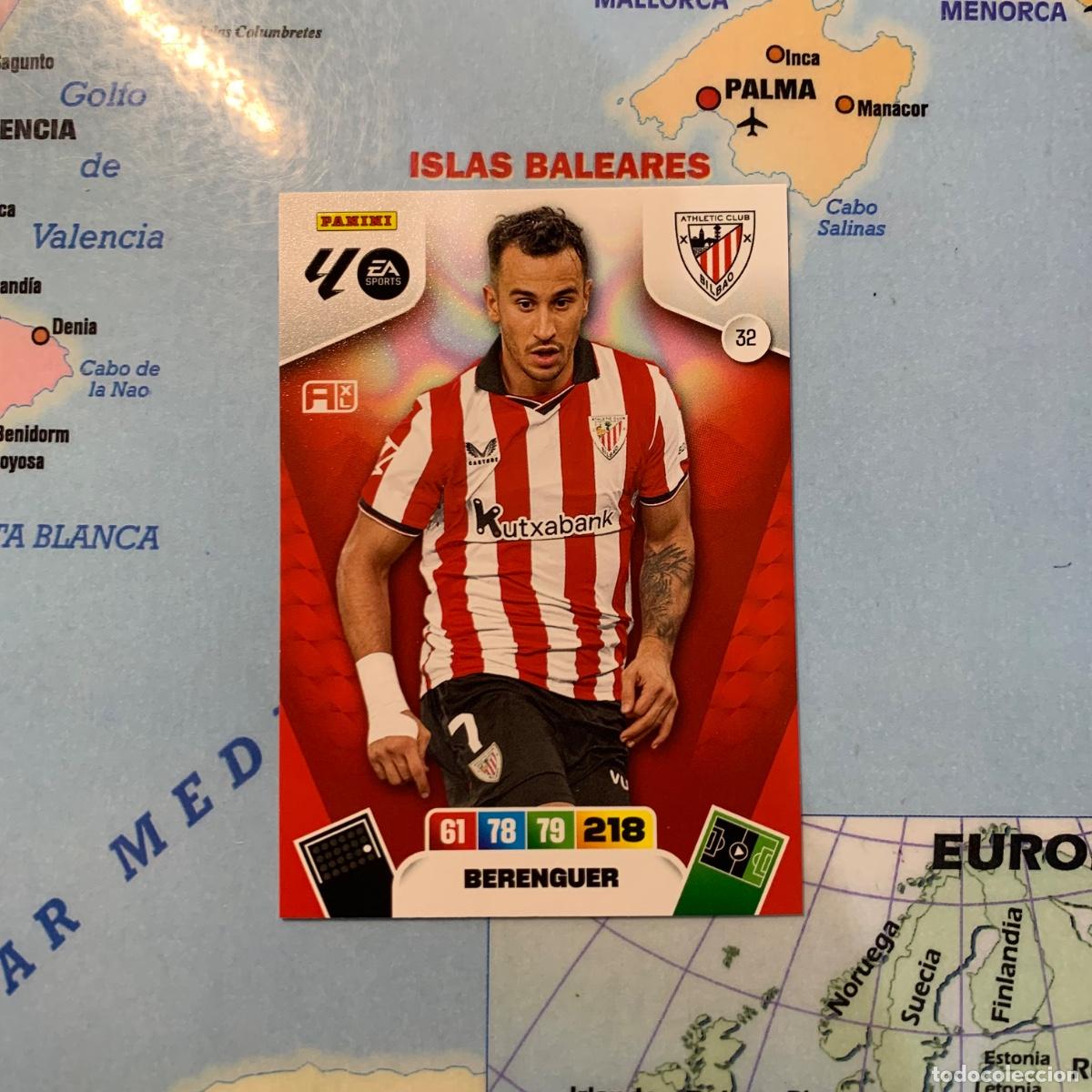 Cromos de F&uacute;tbol: Berenguer n&uacute;mero 32 del Athletic de Bilbao cromo adrenalyn XL 25-26 2025-2026