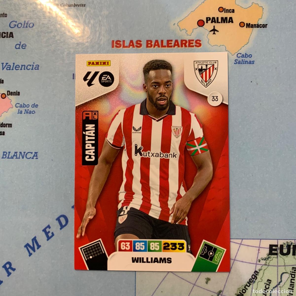 Cromos de F&uacute;tbol: Williams n&uacute;mero 33 del Athletic de Bilbao cromo adrenalyn XL 25-26 2025-2026