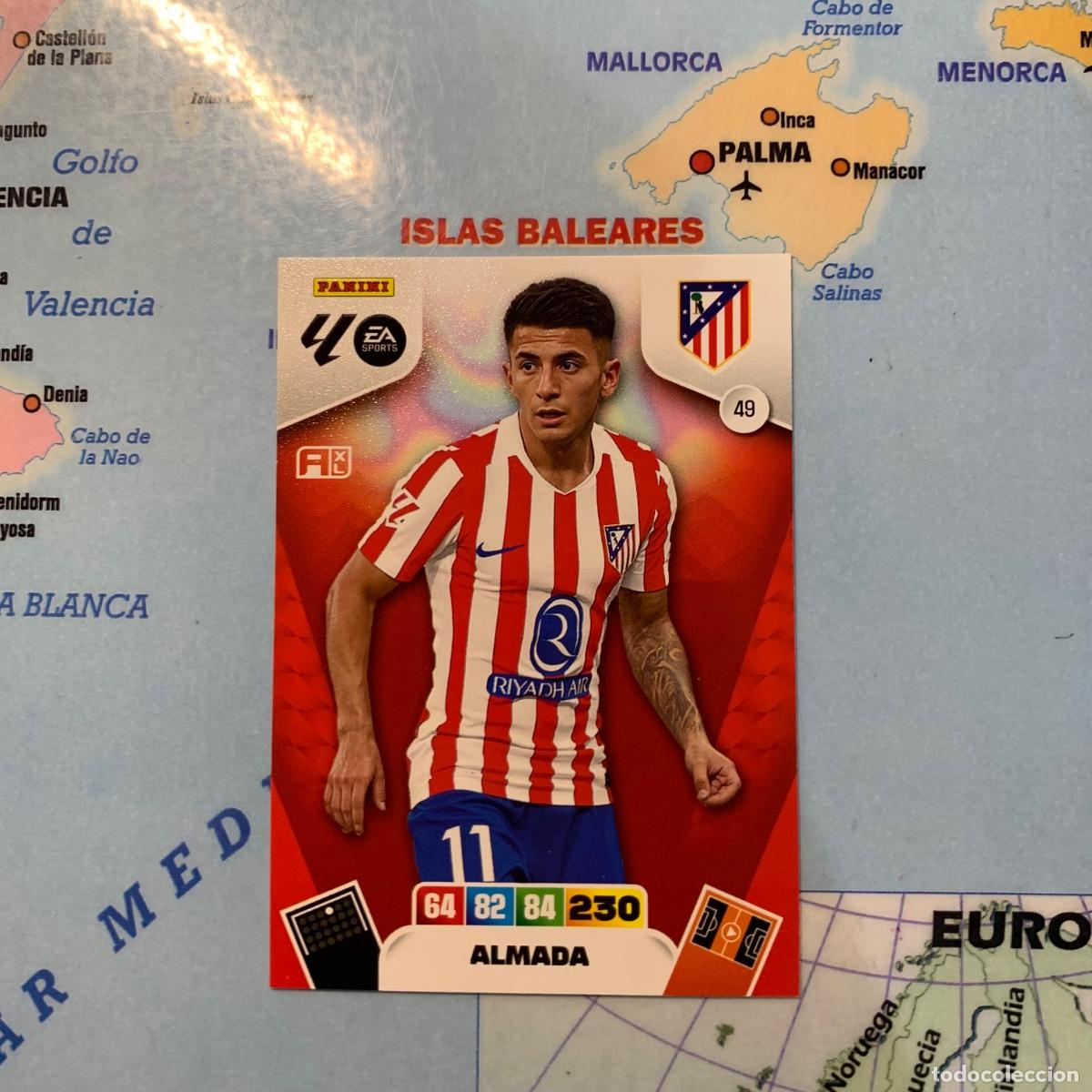 Cromos de F&uacute;tbol: Almada n&uacute;mero 49 del Atl&eacute;tico de Madrid cromo adrenalyn XL 25-26 2025-2026