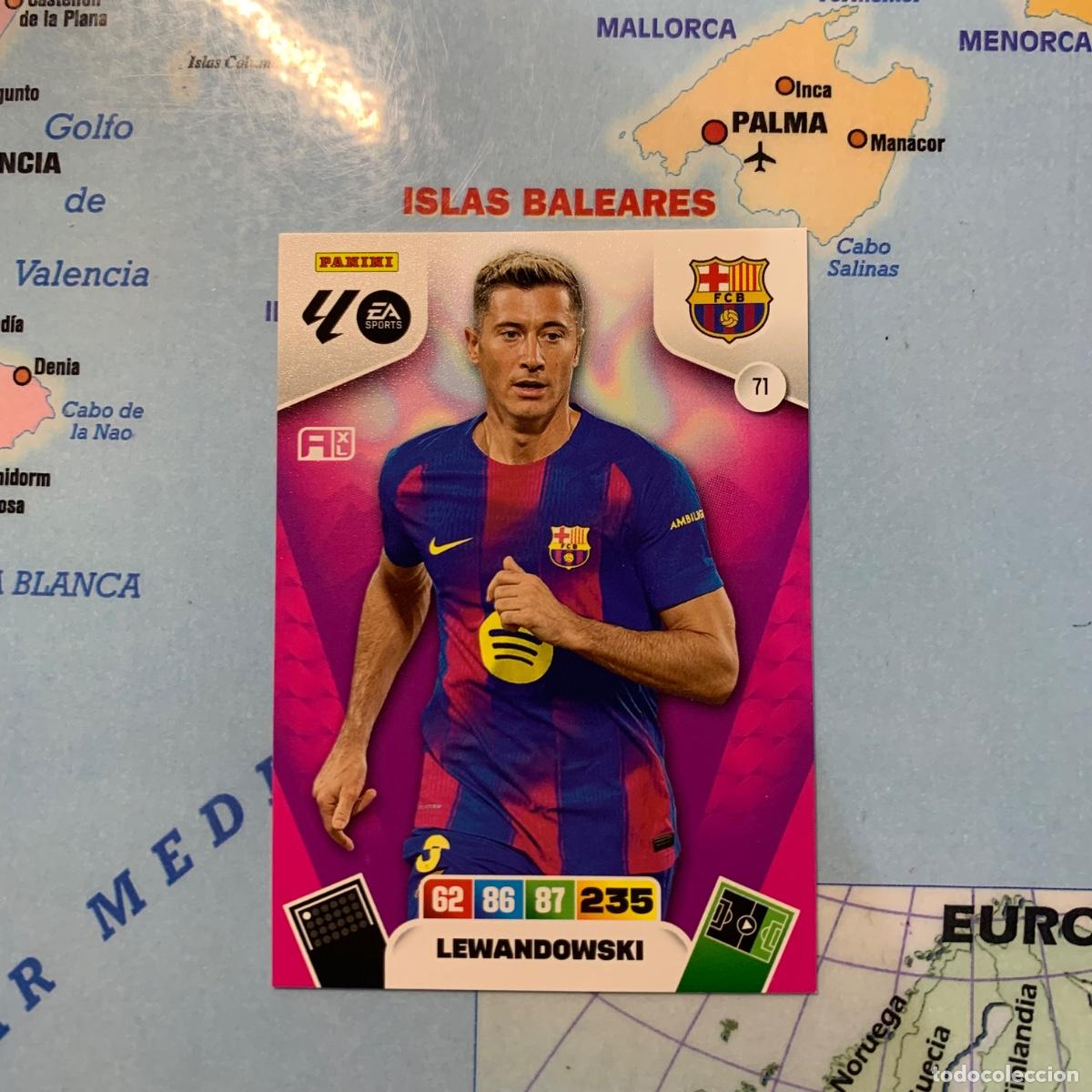 Cromos de F&uacute;tbol: Lewandowski n&uacute;mero 71 del Barcelona cromo adrenalyn XL 25-26 2025-2026