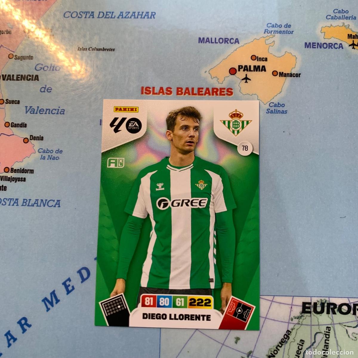 Cromos de F&uacute;tbol: Diego Ll&oacute;rente n&uacute;mero 78 del Betis cromo adrenalyn XL 25-26 2025-2026