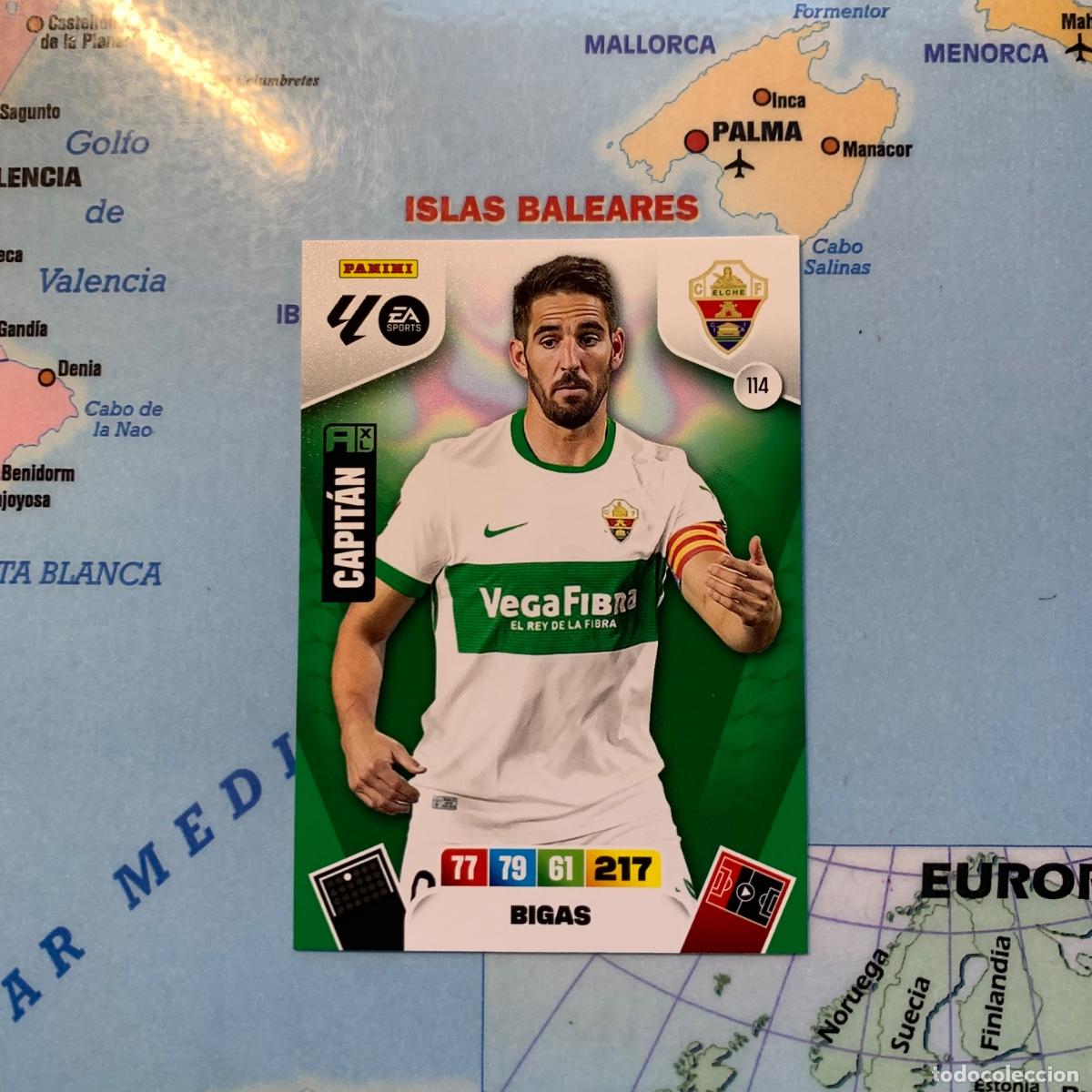 Cromos de F&uacute;tbol: Bigas n&uacute;mero 114 Del Elche cromo adrenalyn XL 25-26 2025-2026