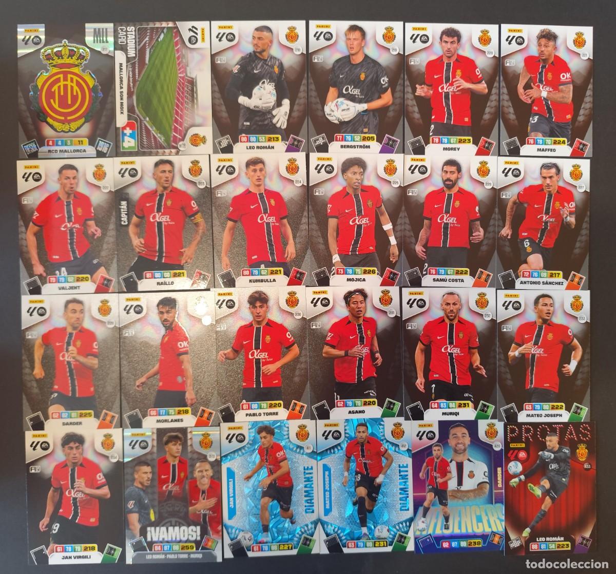 Cartes &agrave; collectionner de Football: EQUIPO COMPLETO (24 CARDS) MALLORCA ADRENALYN 2025 2026 25 26 B&Aacute;SICOS + BRILLANTES