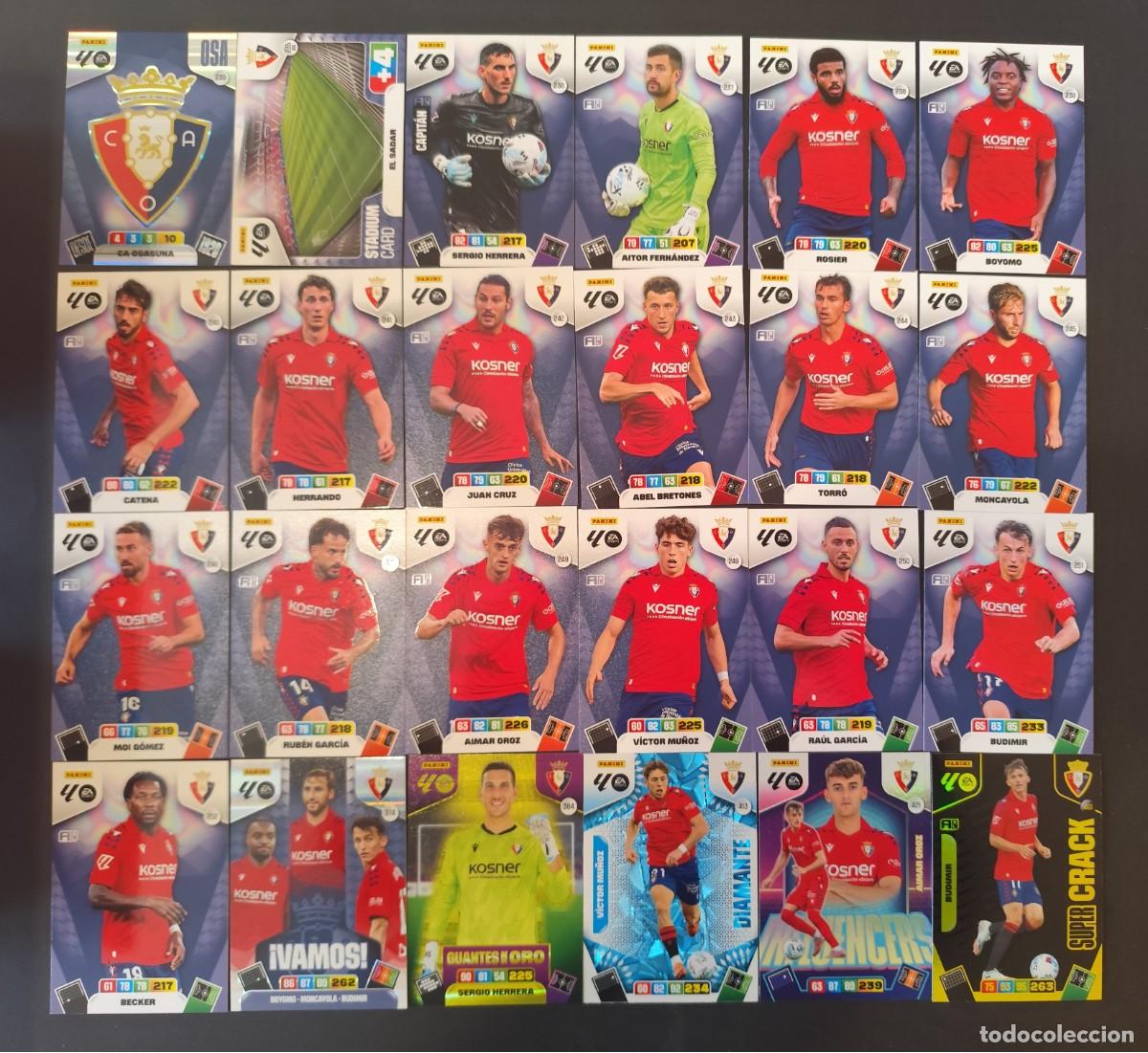Cartes &agrave; collectionner de Football: EQUIPO COMPLETO (24 CARDS) OSASUNA ADRENALYN 2025 2026 25 26 B&Aacute;SICOS + BRILLANTES