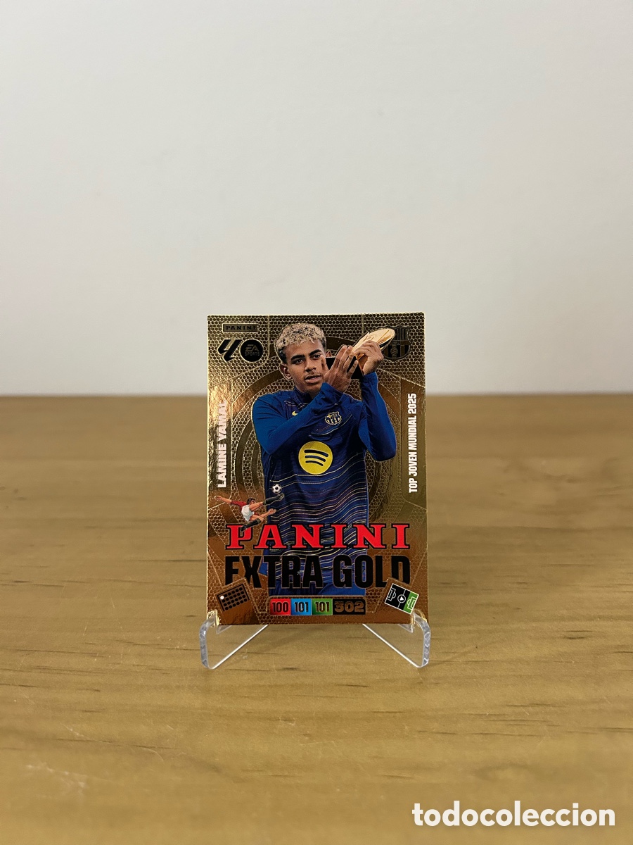 Cromos de F&uacute;tbol: LAMINE YAMAL PANINI EXTRA GOLD ADRENALYN 2025-26
