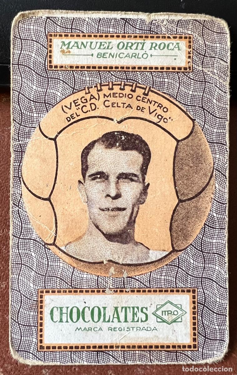 Cromos de F&uacute;tbol: Vega - C. D. Celta de Vigo - Cromo naipe Chocolates ITRO (Manuel Ort&iacute; Roca - Benicarl&oacute;) F&uacute;tbol