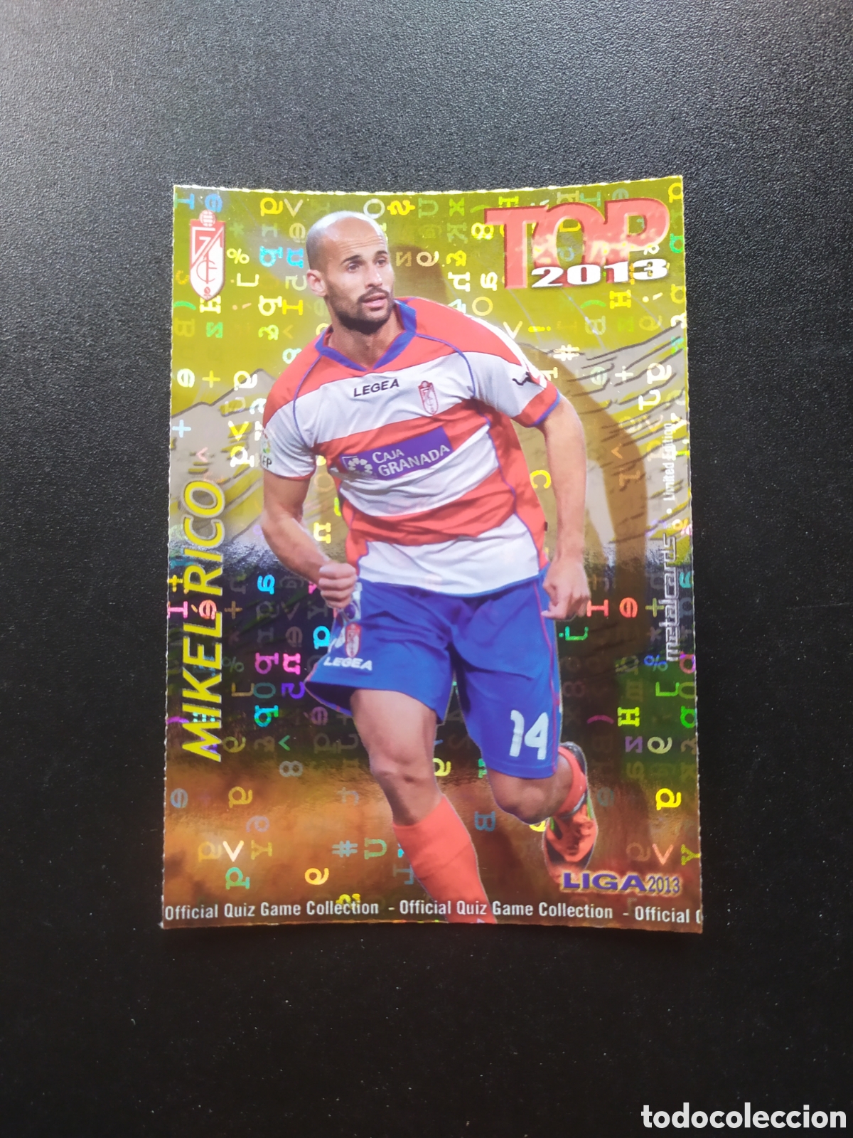 Cromos de f&uacute;tbol: Mundicromo fichas Liga 2012 2013 12 13 Mikel Rico top brillo dorado letras n&deg; 593 Granada