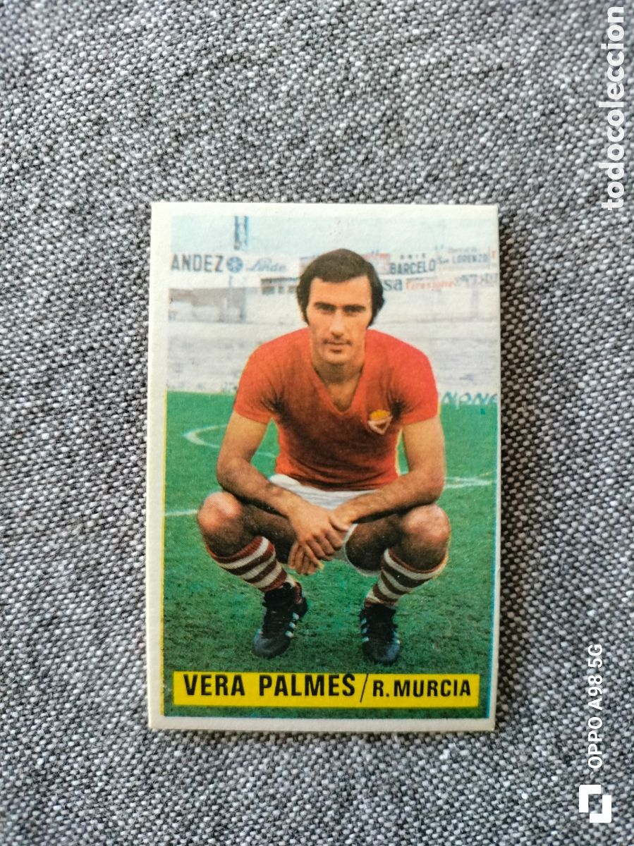 Fu&szlig;ball-Sticker: Cromo Vera Palmes Real Murcia Ediciones Este liga temporada 74 75 1974 1975