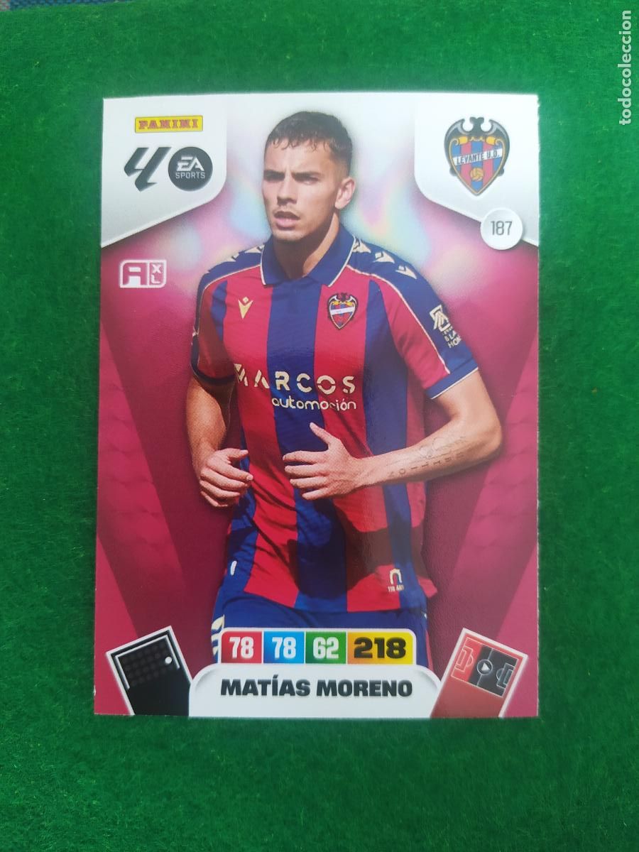 Football Stickers: adrenalyn xl 2025 2026 codigo sin activar levante n&ordm; 187 matias moreno