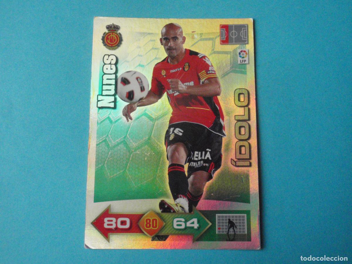 Cromos de Futebol: Cromo Ficha NUNES Mallorca &Iacute;DOLO. Trading cards Adrenalyn XL Liga 2010 2011 Panini 10 11