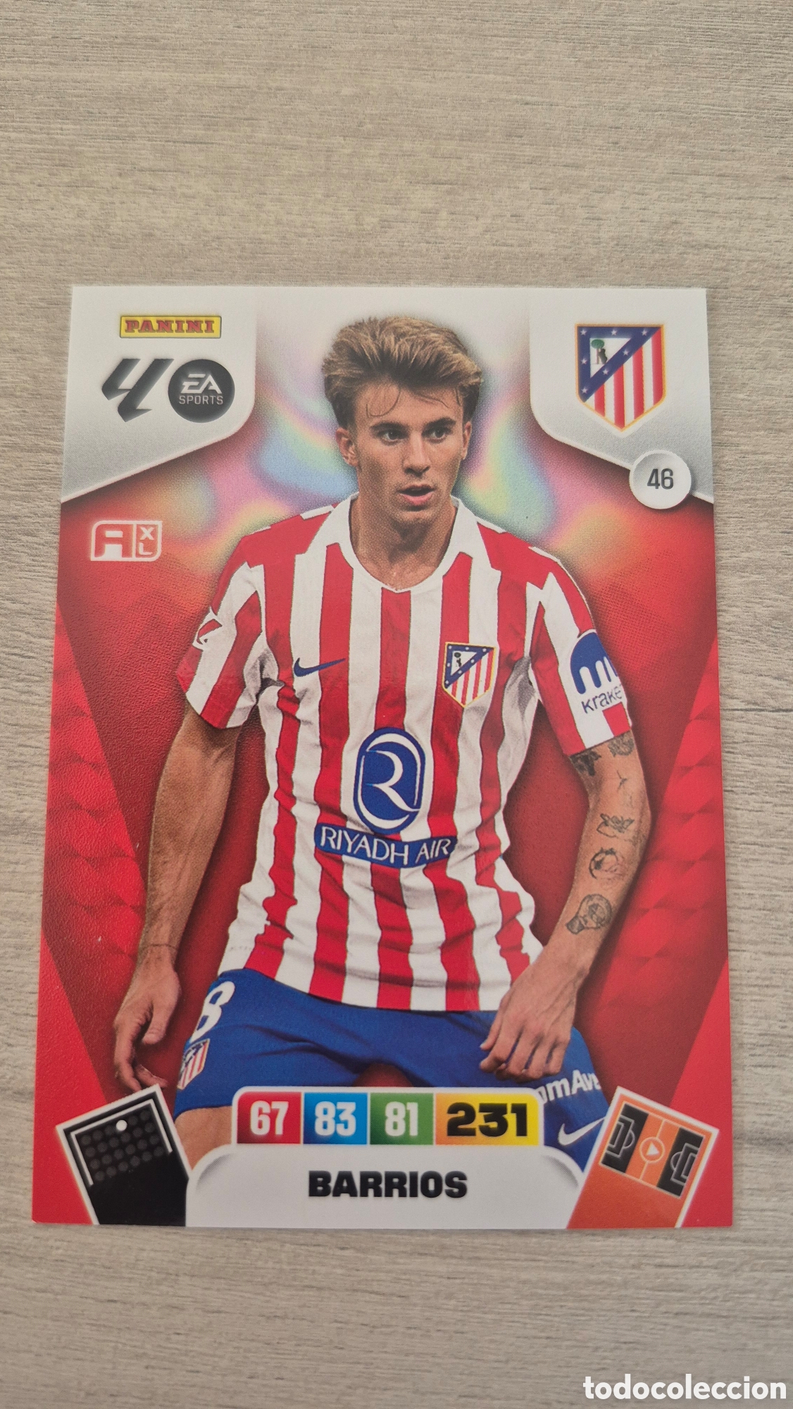 Fu&szlig;ball-Sticker: N&deg;46 Atl&eacute;tico de Madrid Barrios Adrenalyn 25/26