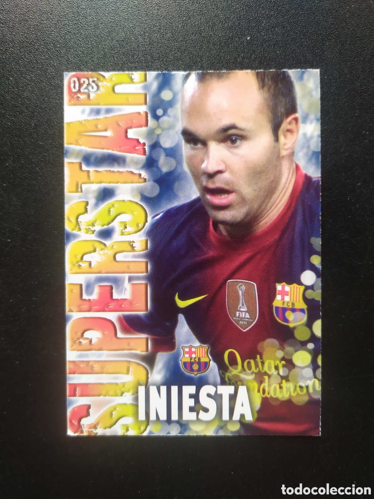 Fu&szlig;ball-Sticker: Mundicromo fichas Liga 2013 2014 13 14 Iniesta superstar n&deg; 25 Barcelona