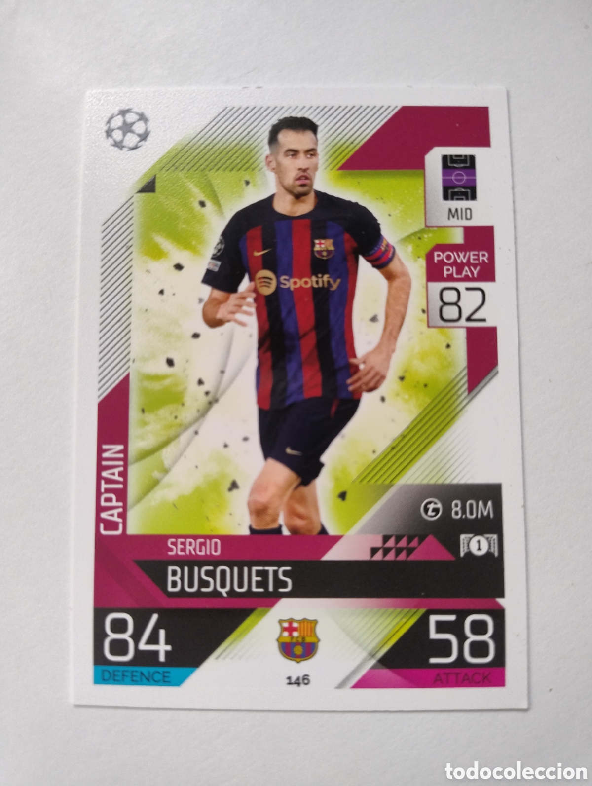 Cromos de F&uacute;tbol: 146 - Sergio Busquets - Barcelona - Topps Match Attax 2022 - 2023 Captain