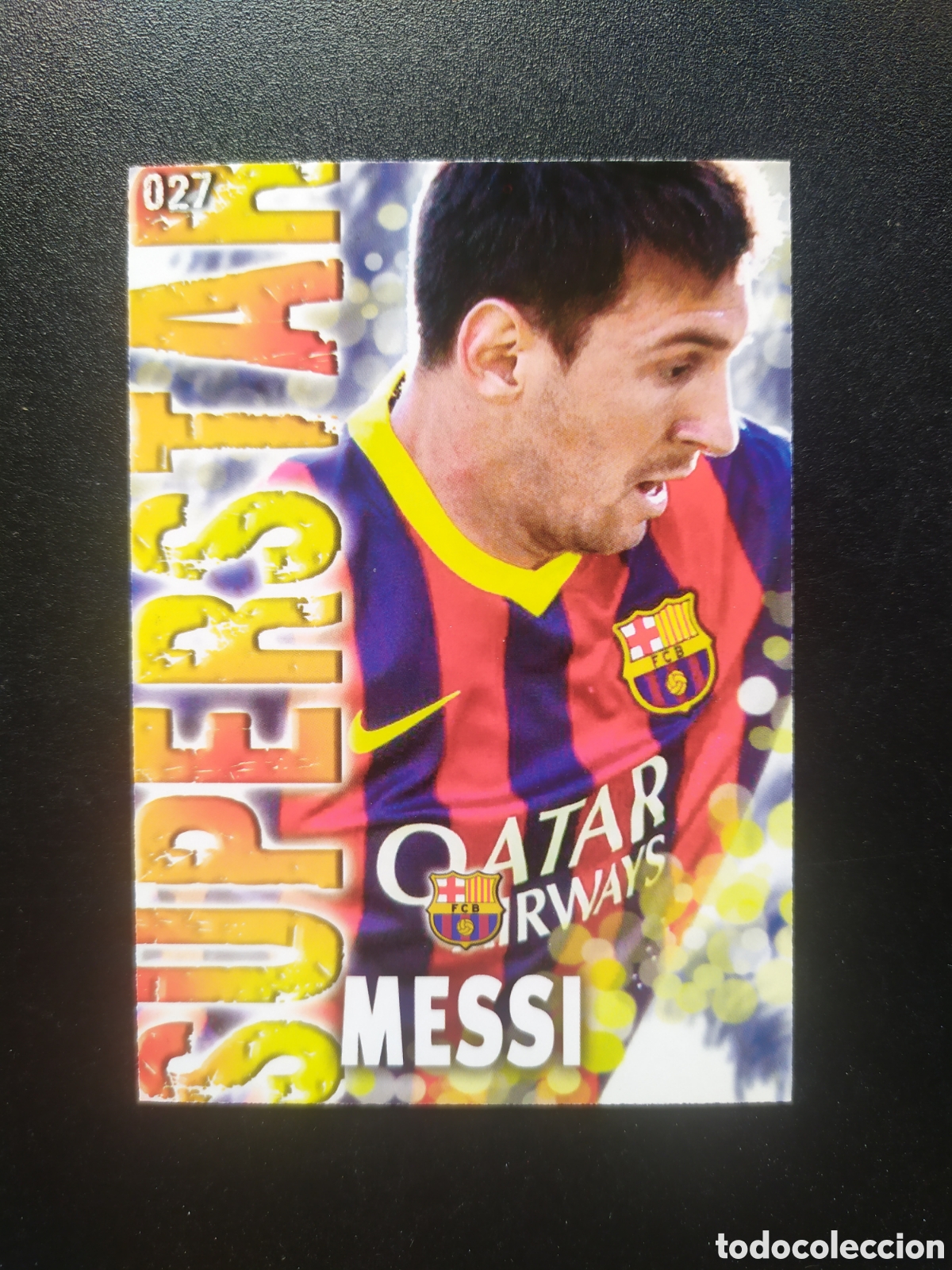 Cromos de F&uacute;tbol: Mundicromo fichas Liga 2013 2014 13 14 Messi superstar n&deg; 27 Barcelona