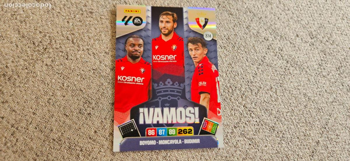 Cromos de f&uacute;tbol: vamos osasuna 374 adrenalyn xl 2025 2026 25 26 trading card novedad