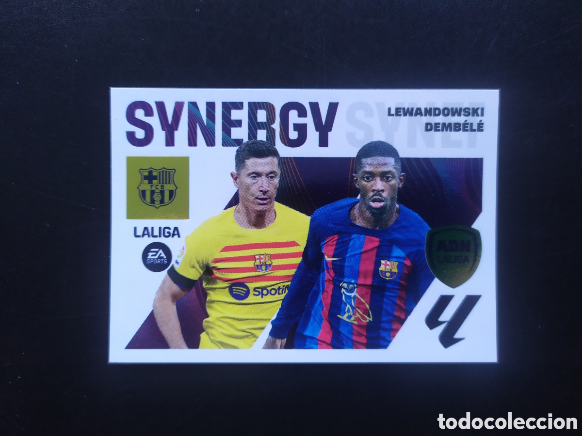Football Stickers: Liga este 2023 2024 23 24 panini synergy ADN Lewandowski Dembele n&deg; 19 Barcelona