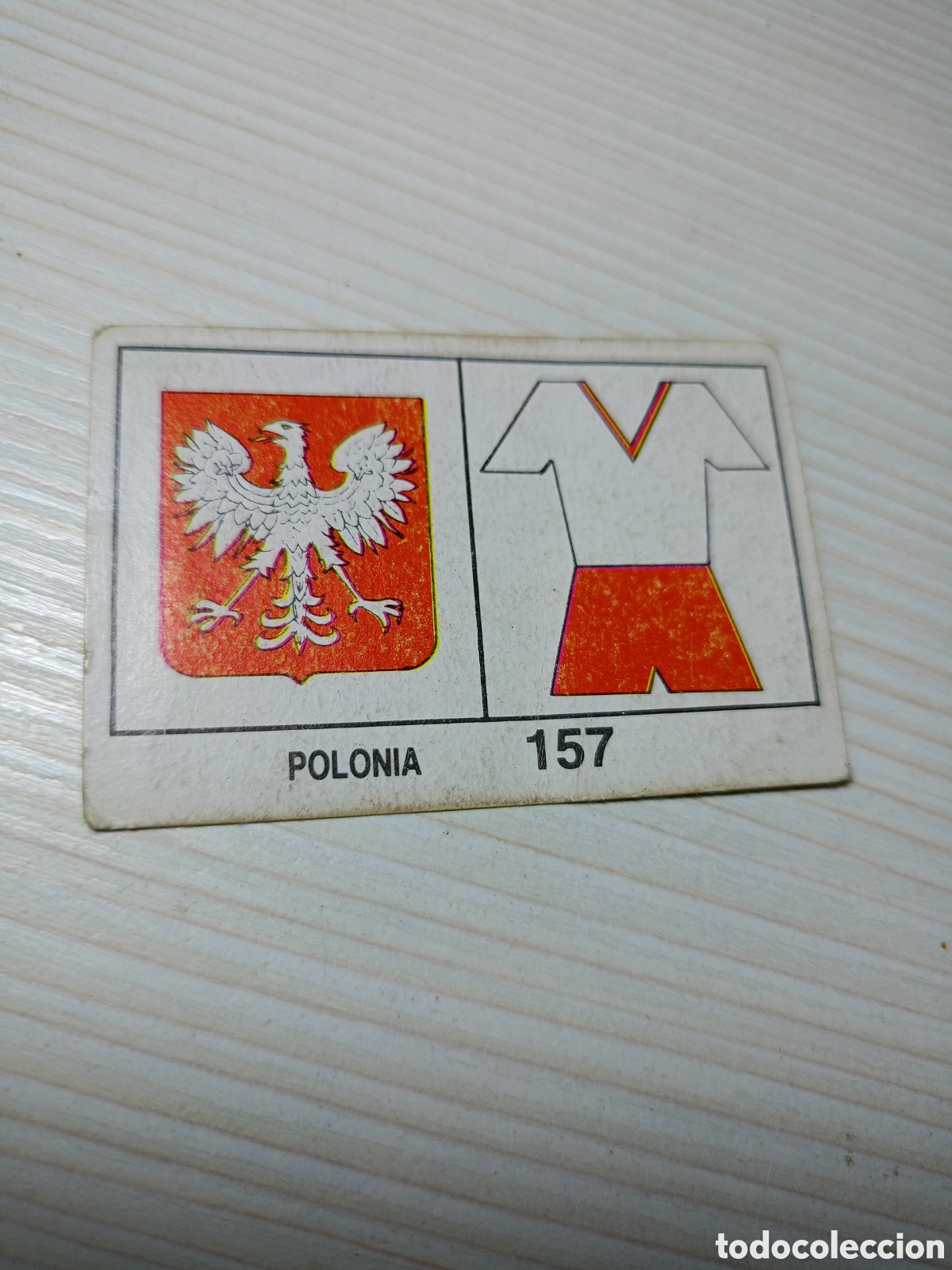 Fu&szlig;ball-Sticker: 157 ESCUDO UNIFORME POLONIA BARNA MEXICO MUNDIAL 1986 CROMO FUTBOL LIGA 86 - DESPEGADO