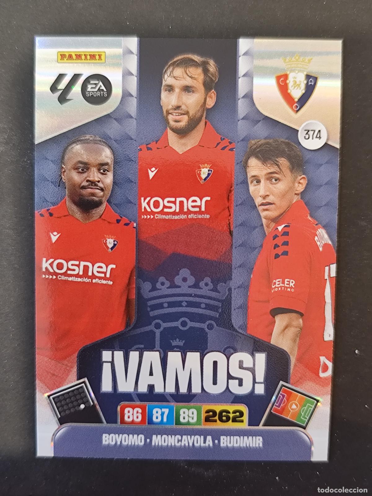 Figurine di Calcio: 374 OSASUNA BOYOMO MONCAYOLA BUDIMIR &iexcl;VAMOS! ADRENALYN 2025 2026 25 26