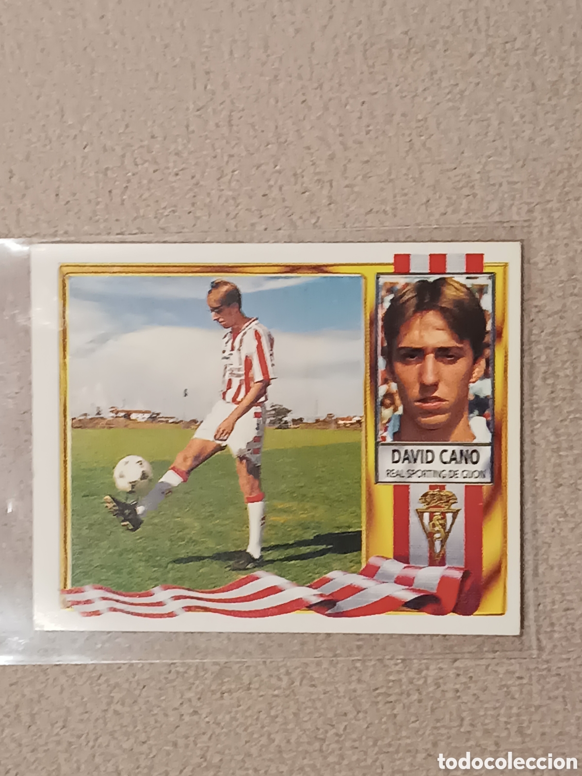 Cromos de F&uacute;tbol: David Cano. Sporting de Gij&oacute;n. 95 96.