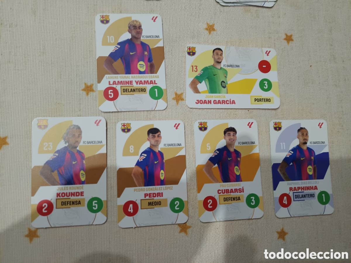 Cromos de F&uacute;tbol: JUEGO DE LA LIGA &rdquo;JUNIOR&rdquo; BORR&Aacute;S 2025-26 ( 25-26 ) EQUIPO COMPLETO FC BARCELONA CON LAMINE YAMAL