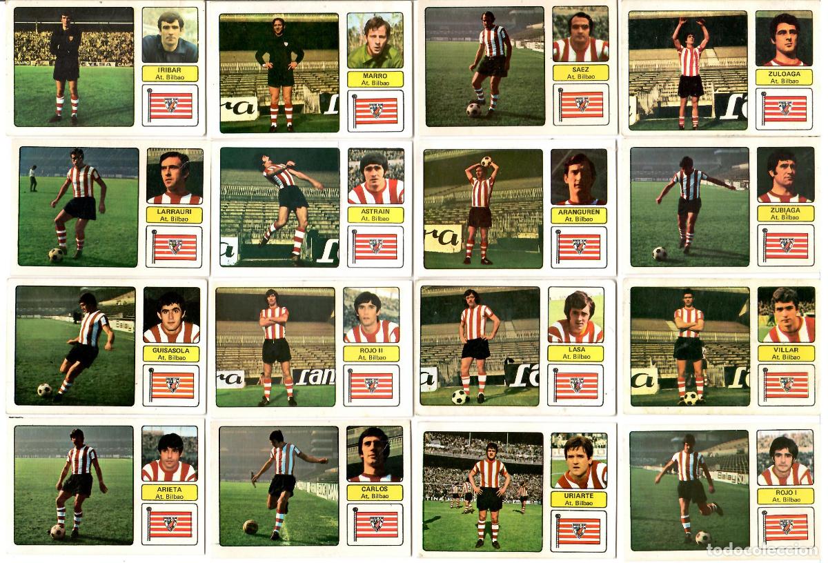 Cromos de Futebol: Ath. Bilbao: Lote de 16 cromos album de futbol FHER 1973-74 - Equipo completo (dic-25)