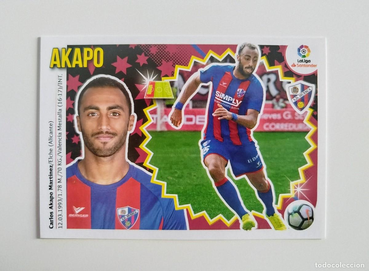 Fu&szlig;ball-Sticker: Akapo 4 SIN PEGAR NUNCA PEGADO SD Huesca Liga Ediciones Este 18 19 / 2018 2019