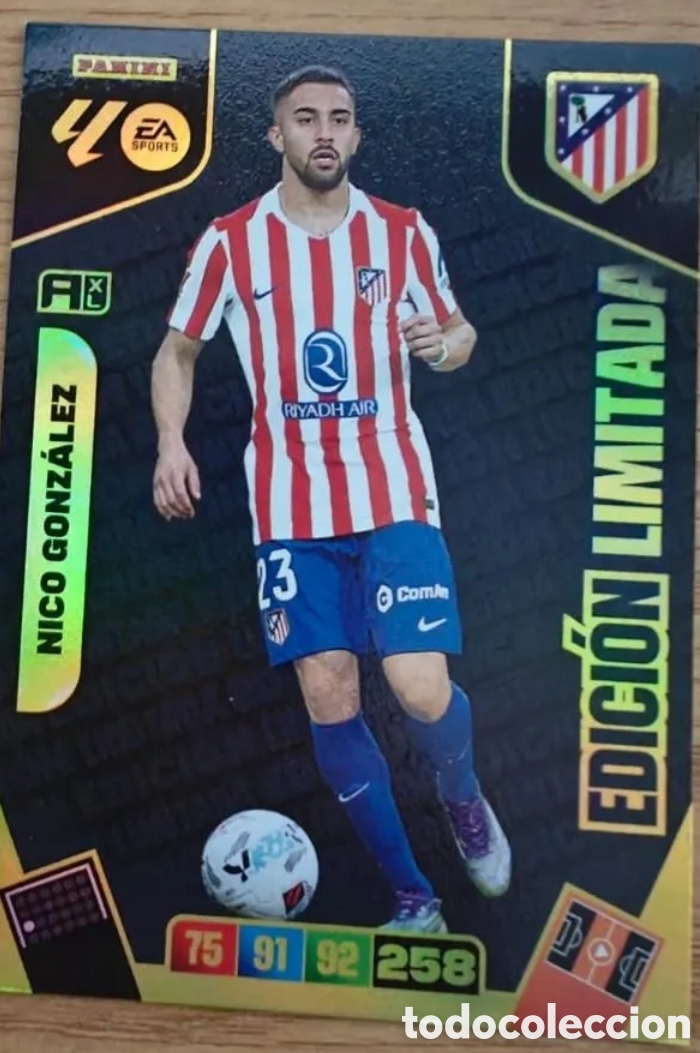 Figurine di Calcio: NICO GONZ&Aacute;LEZ ATL&Eacute;TICO MADRID EDICI&Oacute;N LIMITADA ADRENALYN 2025 2026 25 26
