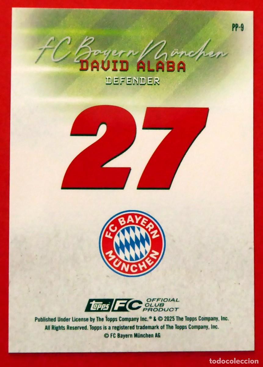 Cromos de f&uacute;tbol: ▪️ CROMO ▪️ David ALABA▪️ Defensa. Bayern Munich. - Foto 2