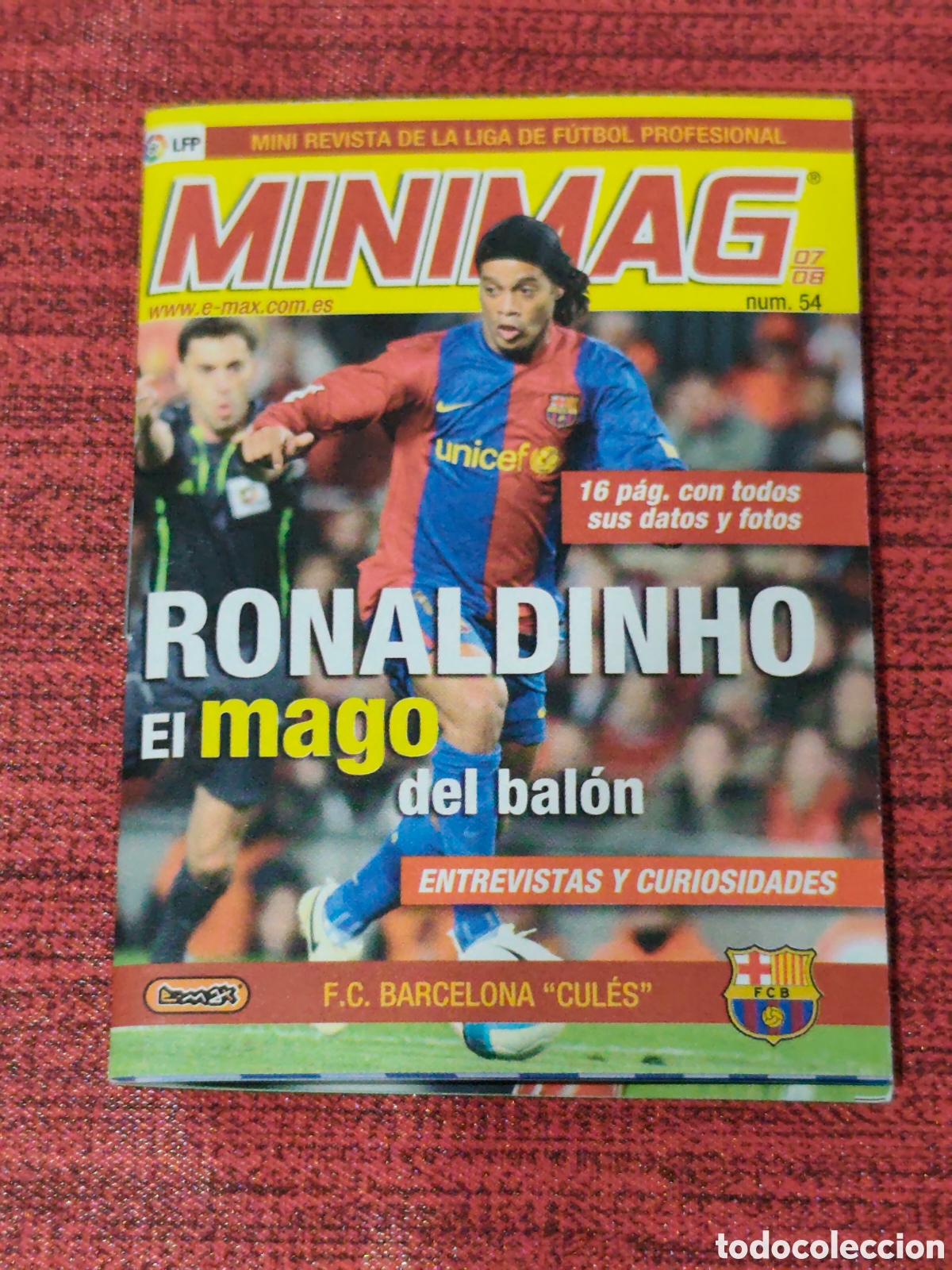 Cromos de F&uacute;tbol: 54 RONALDINHO FC BARCELONA MINIMAG E-MAX 2007 2008 #4