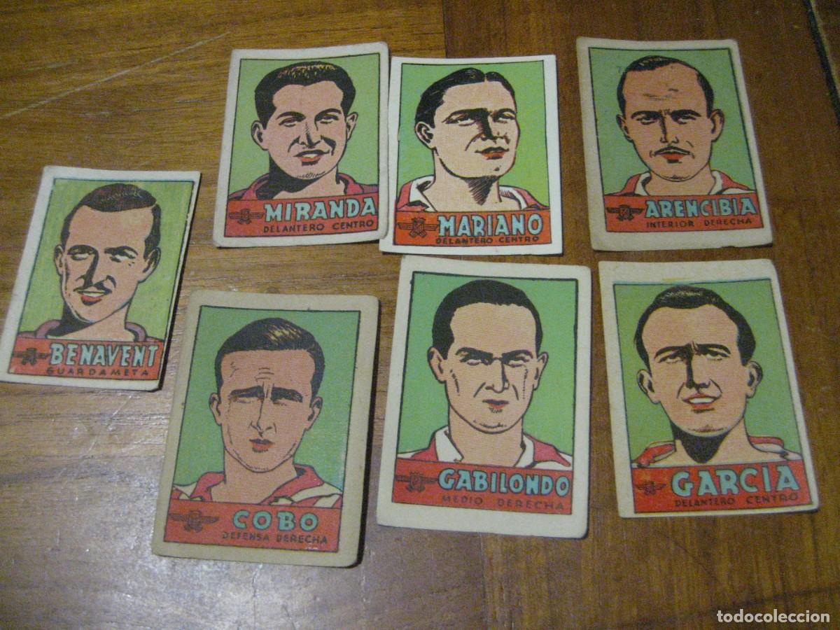 Cromos de F&uacute;tbol: 7 antiguos cromos de futbol Atletico aviaci&oacute;n . Cultura Ed Bruguera a&ntilde;os 40