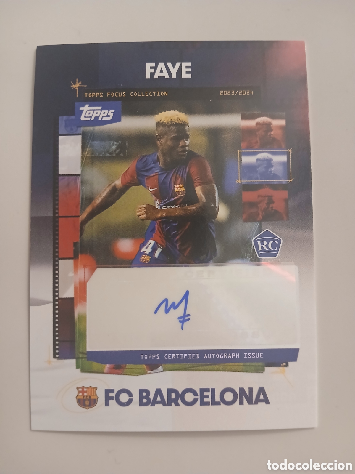 Cromos de Futebol: CARTA CROMO EN BUEN ESTADO BARCELONA FAYE ROOKIE AUTOGRAFO ORIGINAL TOPPS 2023 2024 23 24