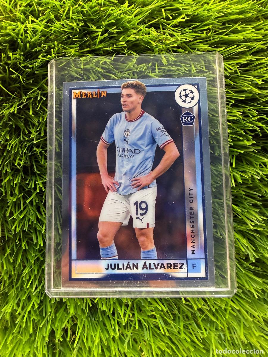 Cartes &agrave; collectionner de Football: N&ordm; 94 Juli&aacute;n &Aacute;lvarez Rookie Card Manchester City Merlin Chrome 22 23