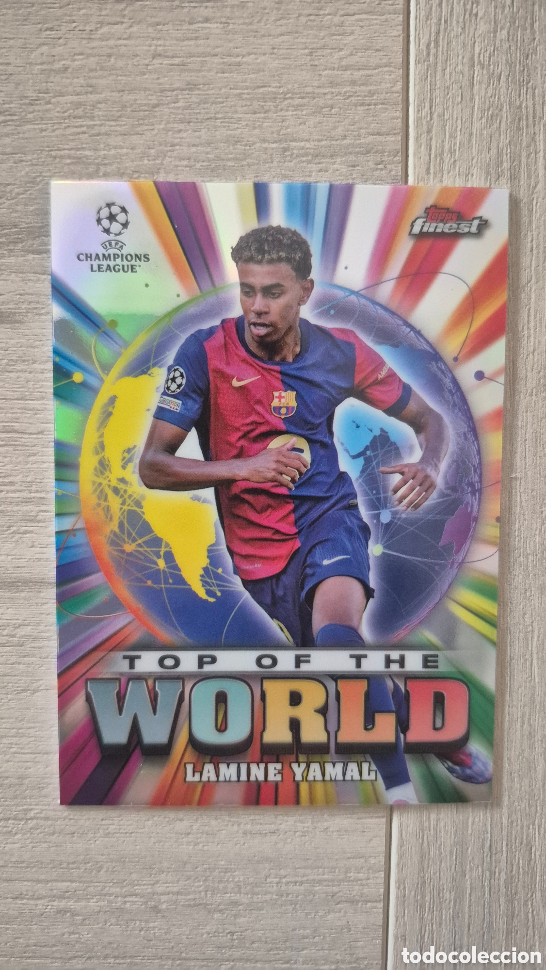 Cromos de F&uacute;tbol: Lamine Yamal Topps Finest &rdquo;Top Of The World&rdquo;