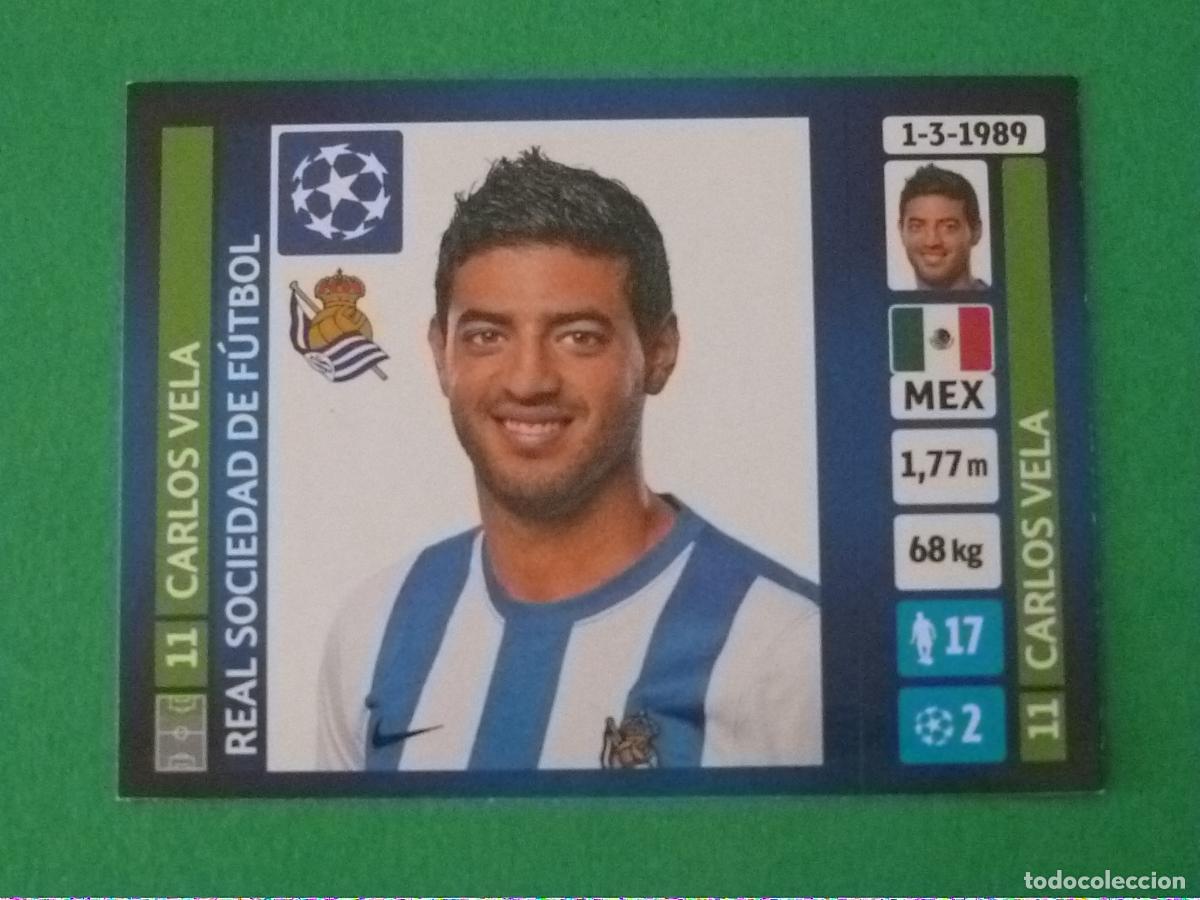 Cromos de F&uacute;tbol: CROMO FUTBOL CARLOS VELA REAL SOCIEDAD SIN PEGAR N&ordm; 71 CHAMPIONS LEAGUE 2013-2014/13-14 PANINI