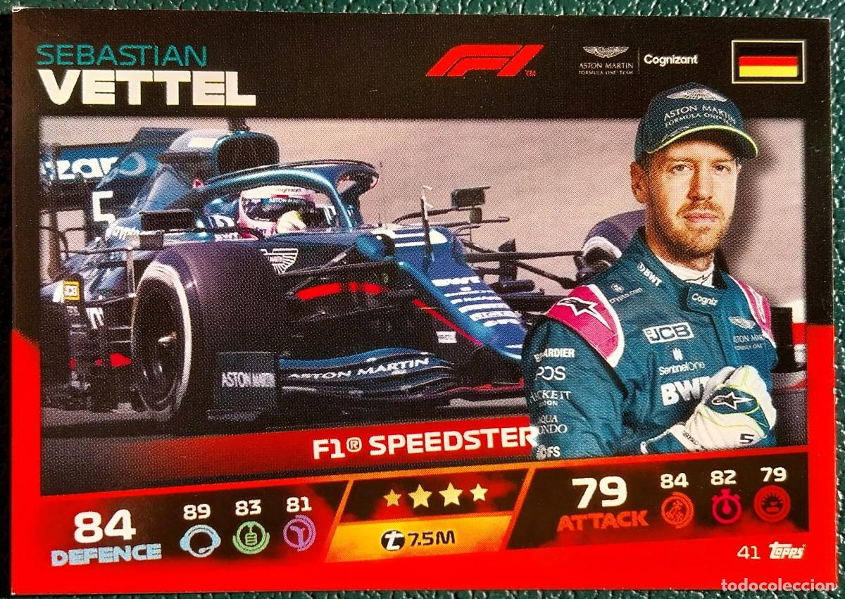 Cromos de F&uacute;tbol: 41 VETTEL ASTON MARTIN FORMULA 1 TURBO ATTAX TRADING CARD GAME TOPPS 2021