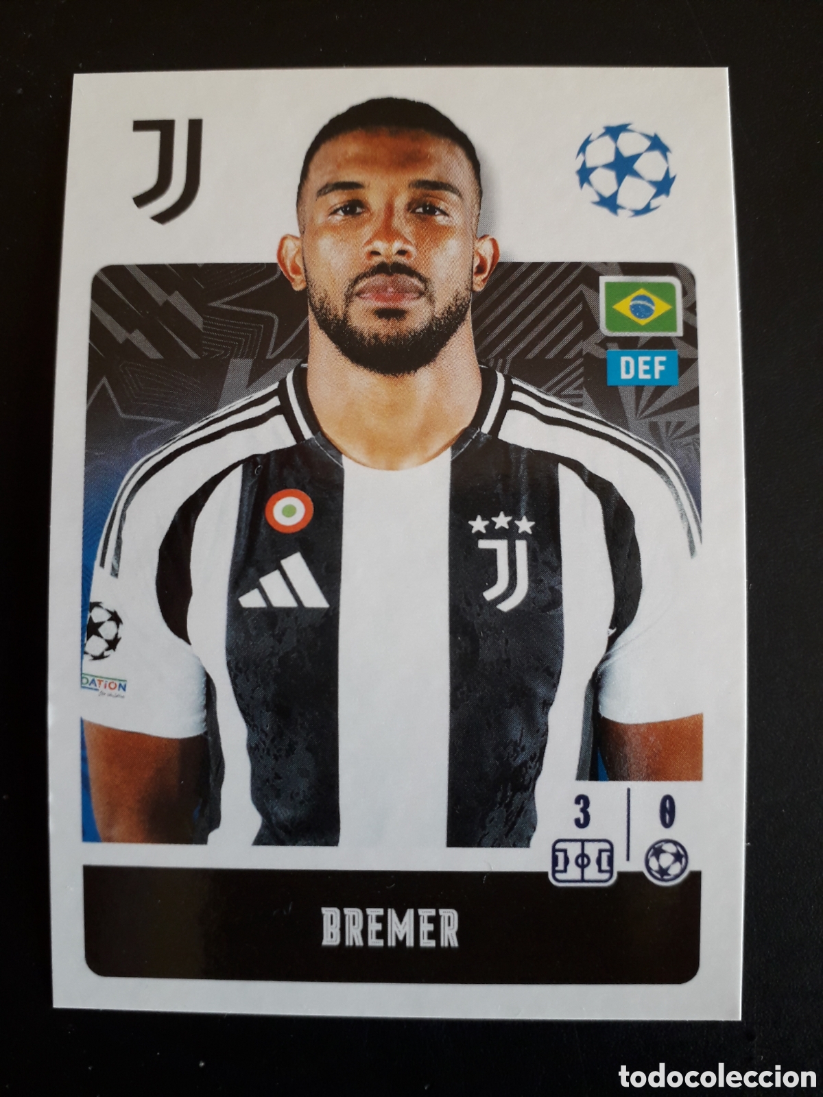 Cromos de F&uacute;tbol: BREMER JUVENTUS N&deg; 250 UEFA CHAMPIONS LEAGUE SEASON TOPPS 24 25 2024 2025 PEDIDO M&Iacute;NIMO 3&euro;