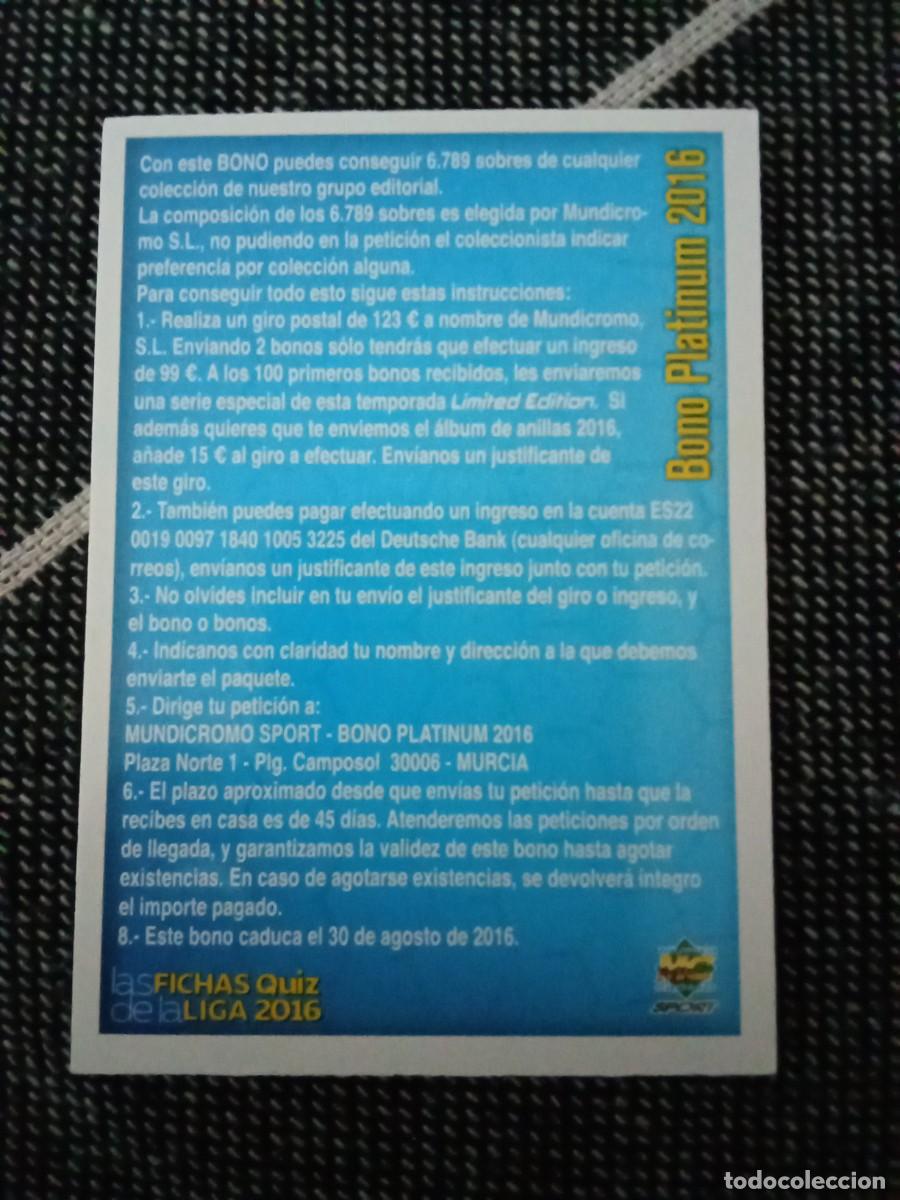 Fu&szlig;ball-Sticker: Bono / comod&iacute;n platinum 2016 quiz game collection 2016