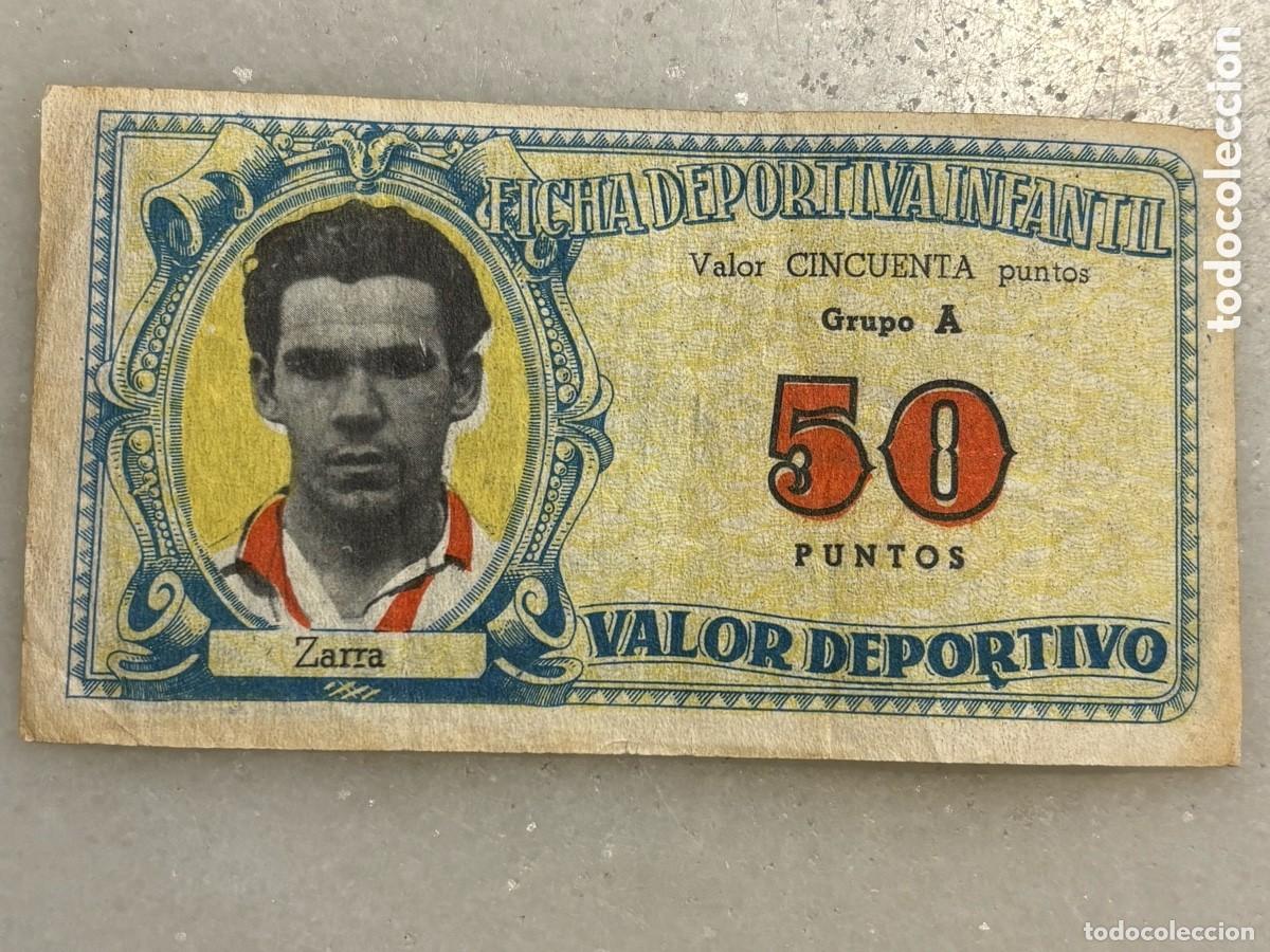 Cromos de f&uacute;tbol: Ficha deportiva infantil Zarra Ath Bilbao futbol 1951