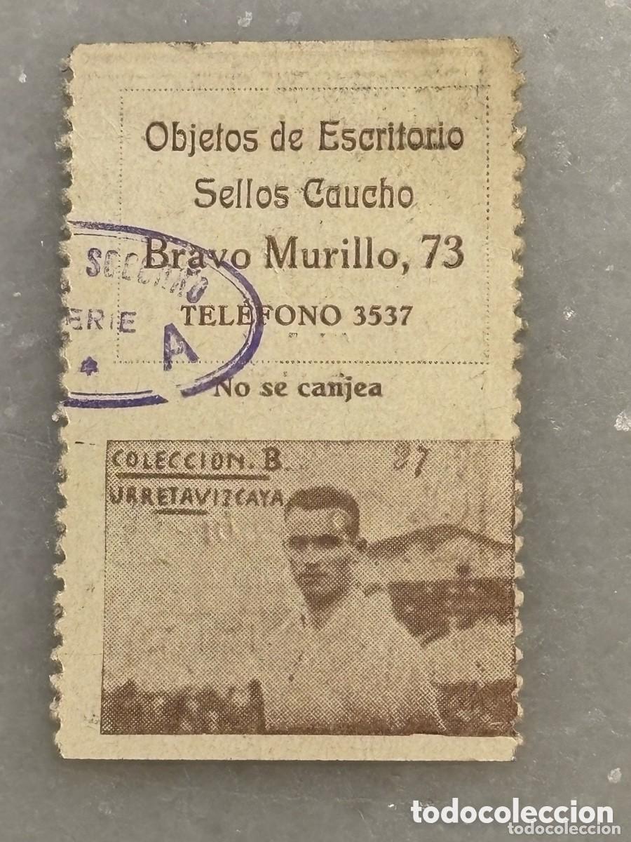 Cromos de f&uacute;tbol: Cromo f&uacute;tbol Urretavizcaya . Real Madrid. EX-Deportivo Alav&eacute;s. &Aacute;lbum trabajadores ciegos. 1933