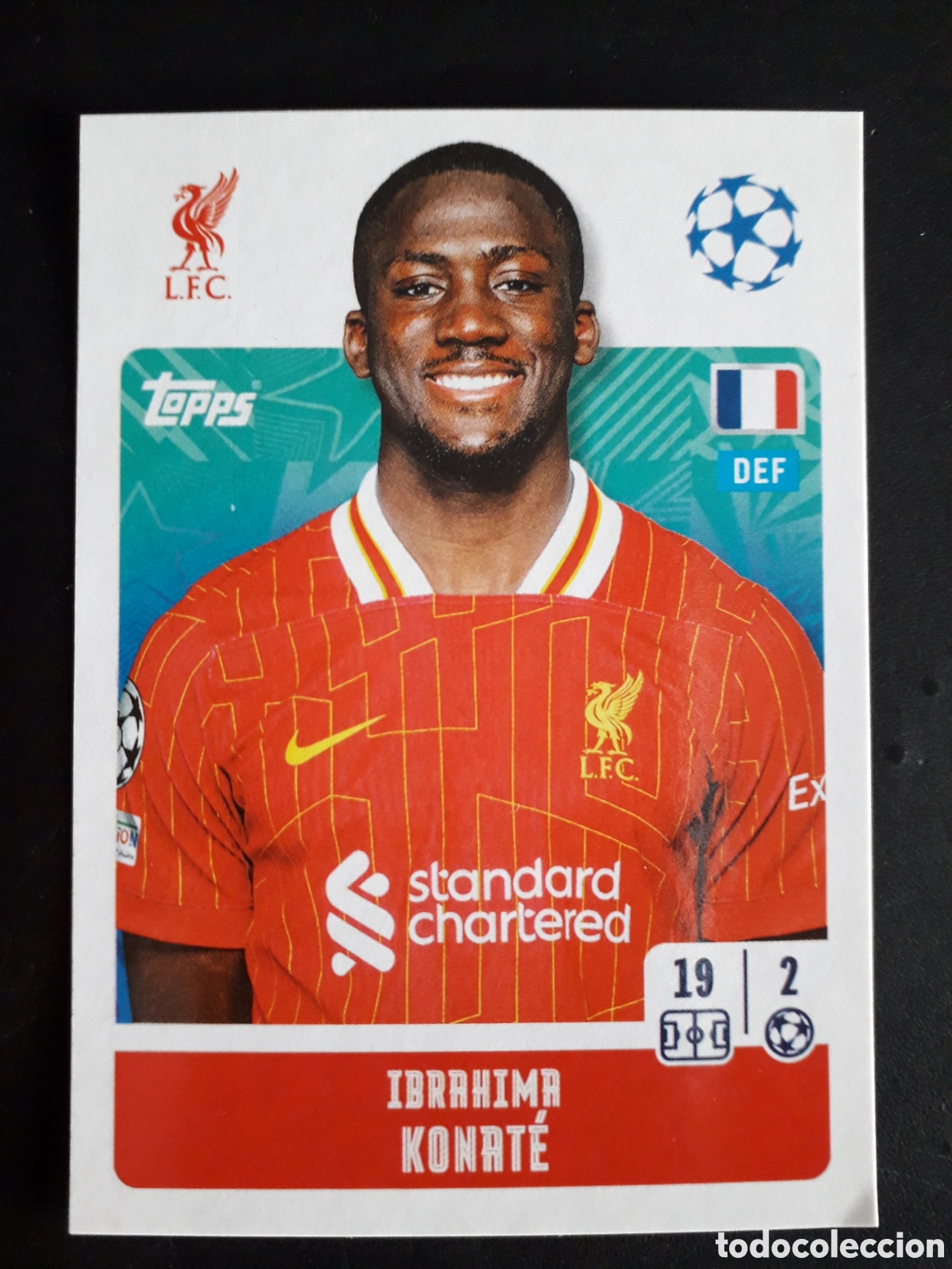 Cromos de f&uacute;tbol: KONAT&Eacute; LIVERPOOL N&deg; 262 UEFA CHAMPIONS LEAGUE SEASON TOPPS 24 25 2024 2025 PEDIDO M&Iacute;NIMO 3&euro;