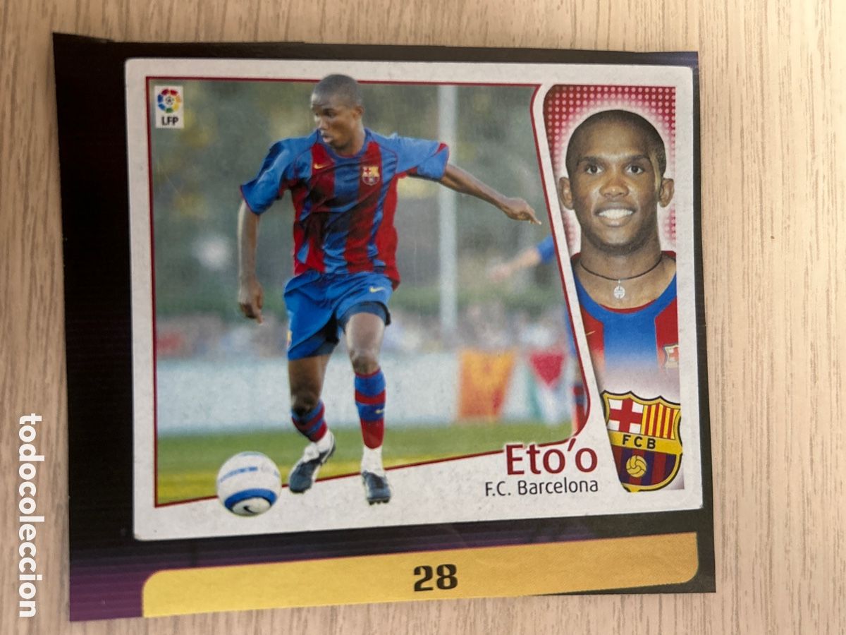 Figurine di Calcio: ETOO ETO'O BARCELONA FICHAJE 28 VERSION LIGA ESTE 2004 2005 04 05 RECORTADO
