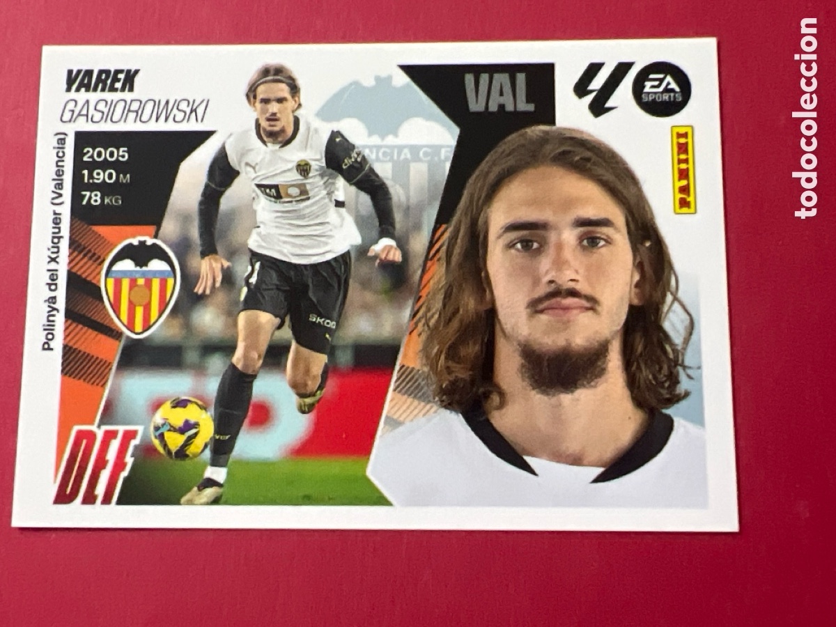 Figurine di Calcio: C7337. N&ordm; 9A YAREK VALENCIA LIGA ESTE 25 26 2025 2026 SIN PEGAR NUNCA PEGADO